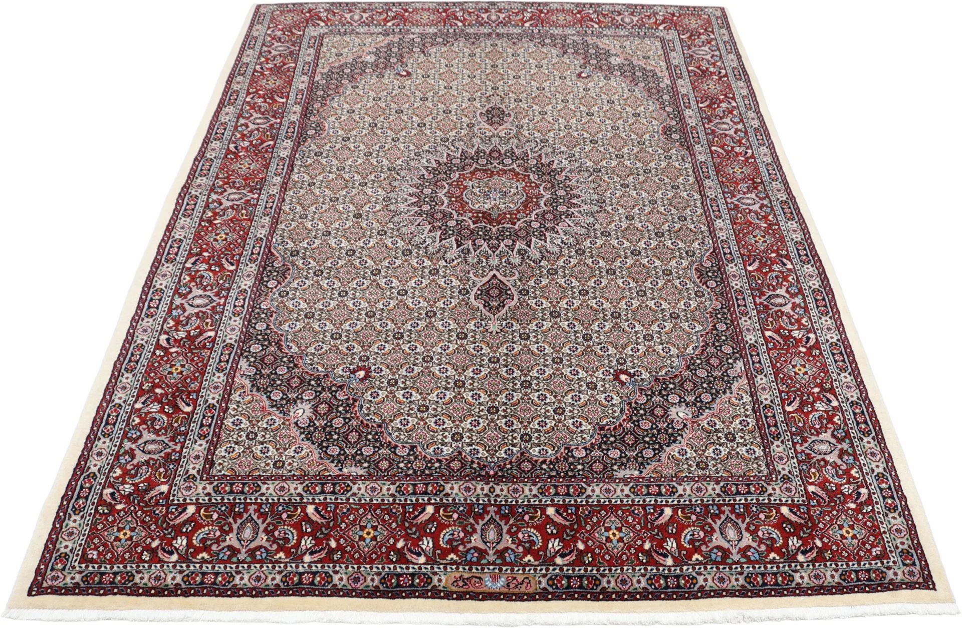 Alternative view of Wool & Silk Moud Persian Rug 170 × 240 cm, hand-knotted