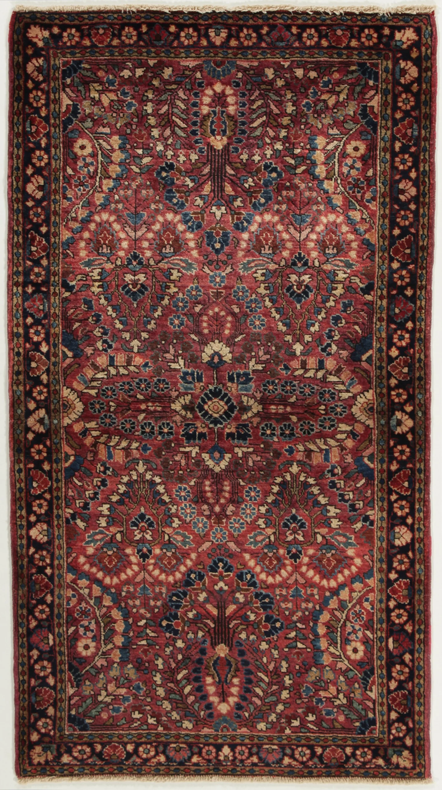 Wool Sarouk Persian Rug 77 × 145 cm, hand-knotted