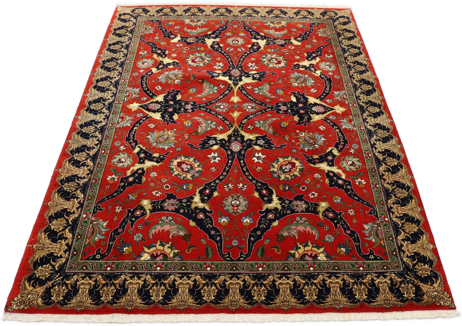 Alternative view of Wool Tabriz Persian Rug 140 × 198 cm, hand-knotted