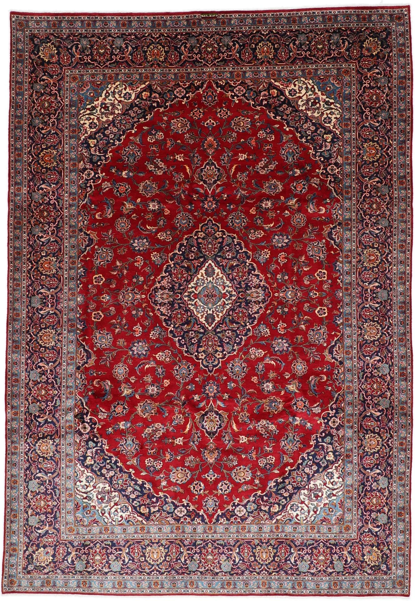 Hand-Knotted Kashan Persian Rug, 255 × 365 cm, Wool