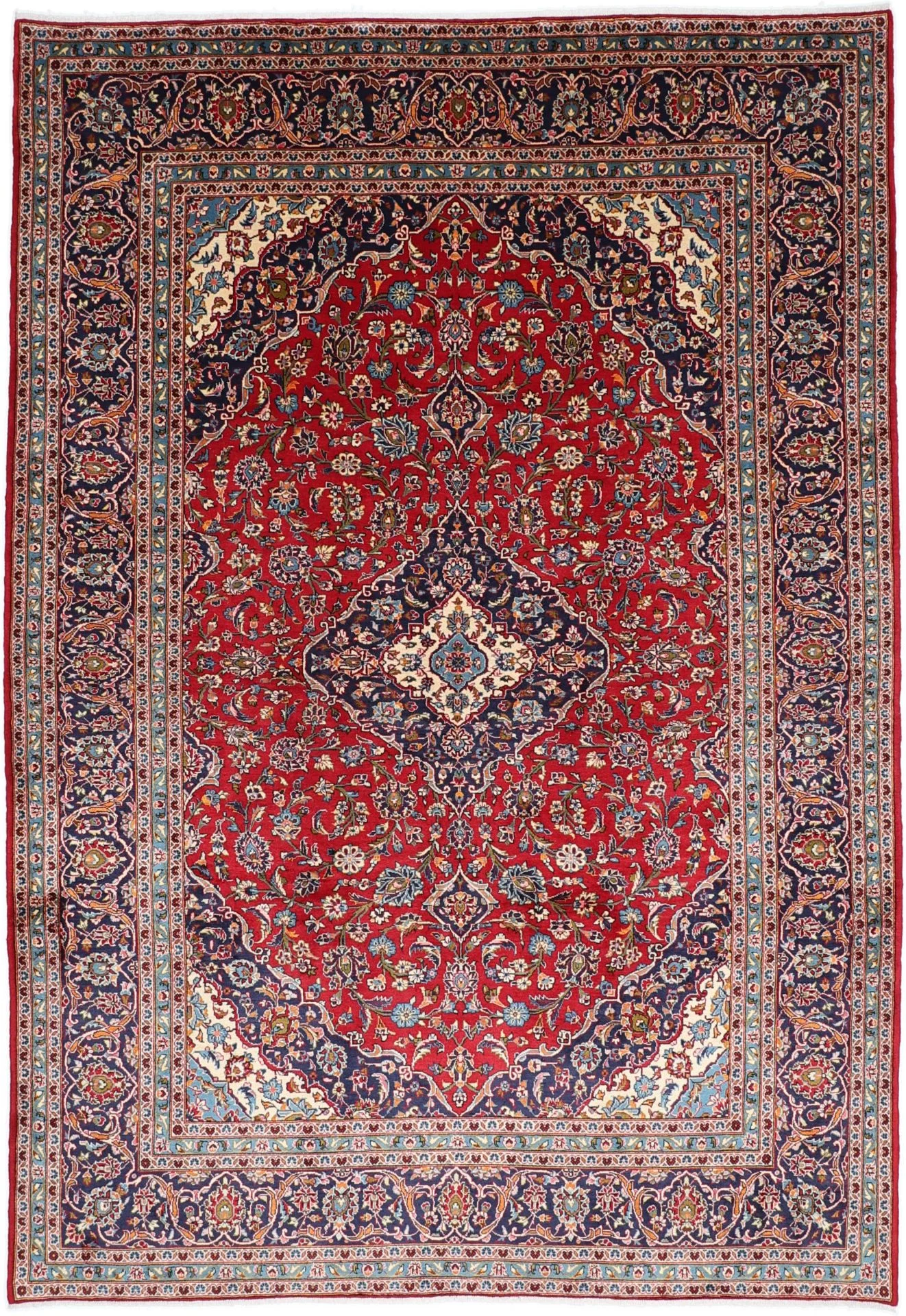 Wool Kashan Persian Rug 250 × 360 cm, hand-knotted