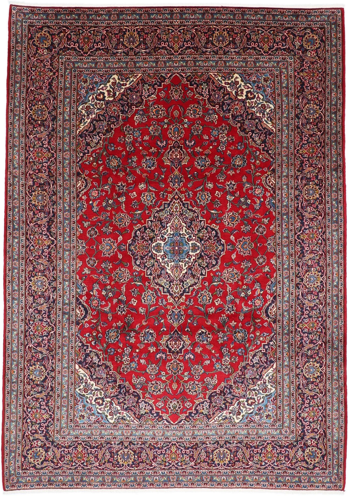 Hand-Knotted Kashan Persian Rug, 245 × 345 cm, Wool