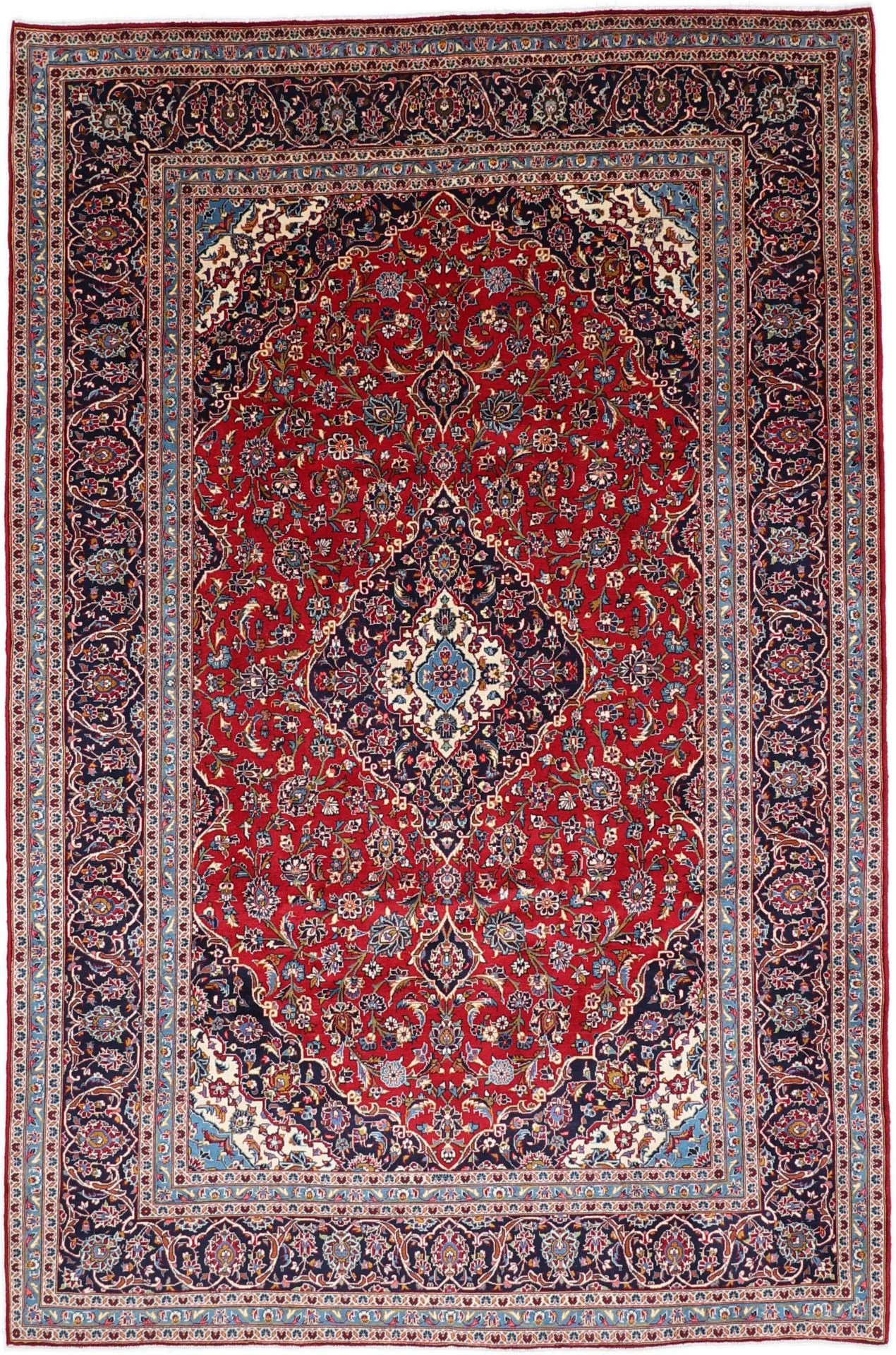 Wool Kashan Persian Rug 245 × 370 cm, hand-knotted