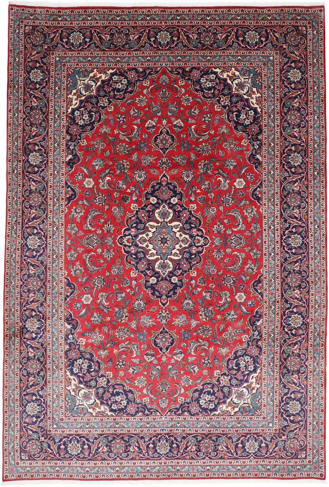 Hand-Knotted Kashan Persian Rug, 245 × 363 cm, Wool