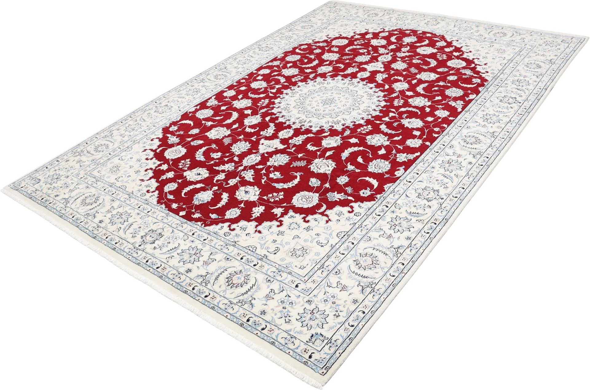 Hand-Knotted Nain Persian Rug, 200 × 290 cm, Wool & Silk - Image 3