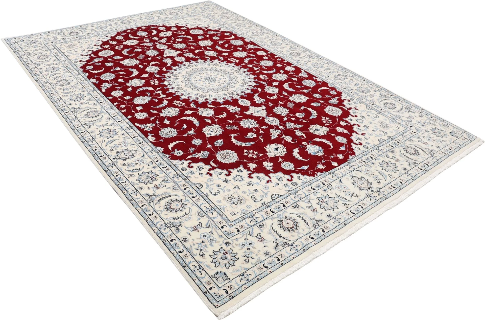 Hand-Knotted Nain Persian Rug, 200 × 290 cm, Wool & Silk - Image 4