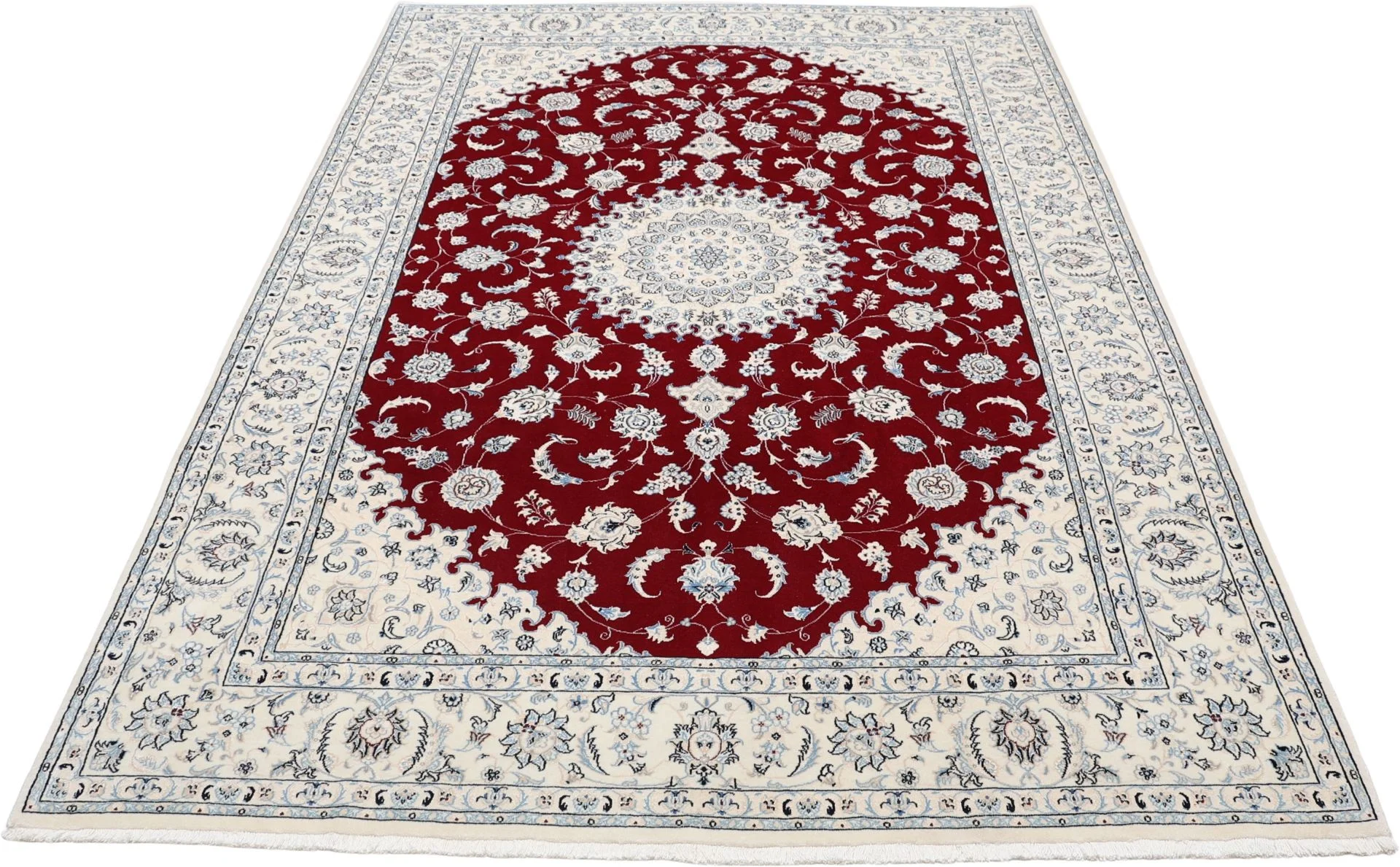 Hand-Knotted Nain Persian Rug, 200 × 290 cm, Wool & Silk - Image 7
