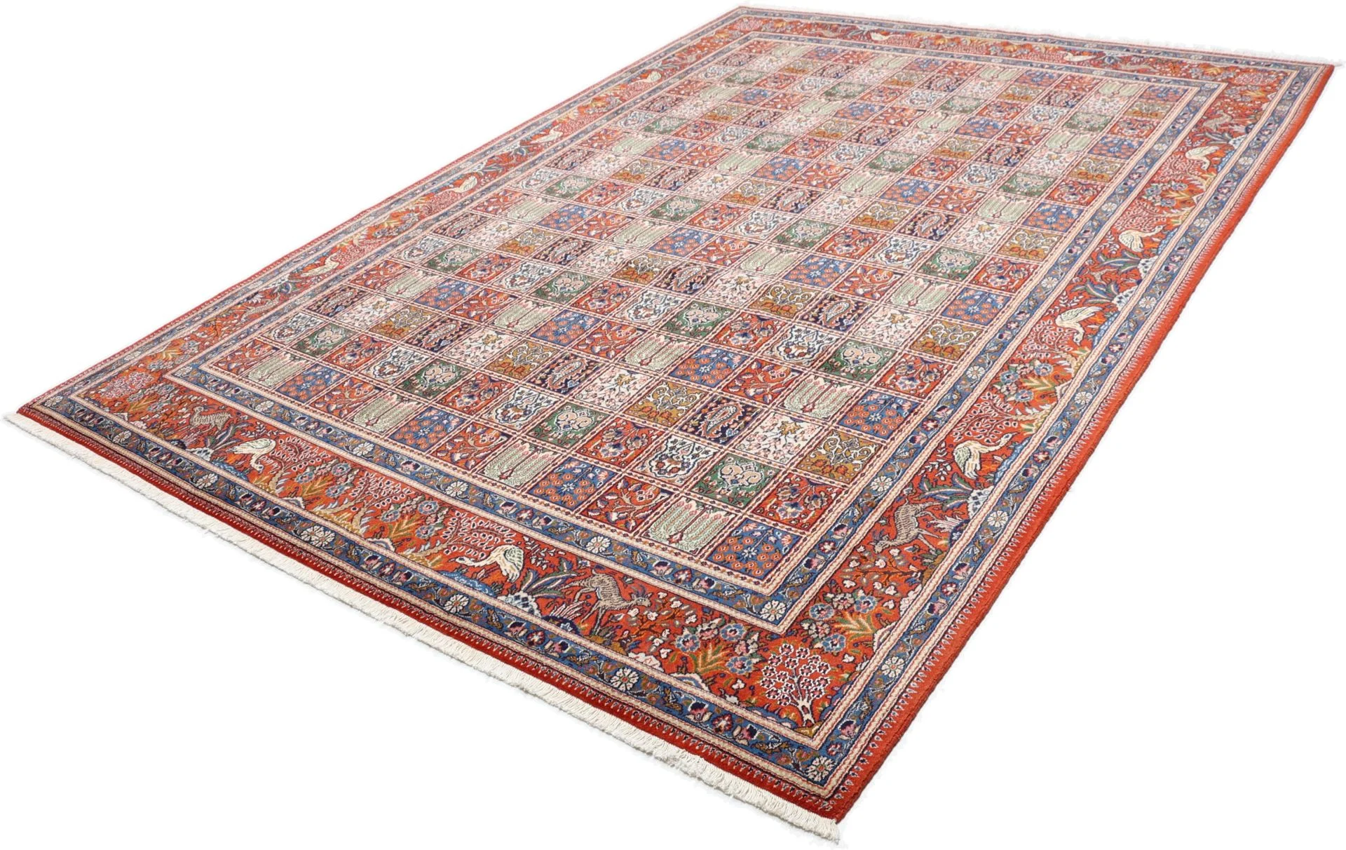 Hand-Knotted Moud Persian Rug, 242 × 350 cm, Wool - Image 3
