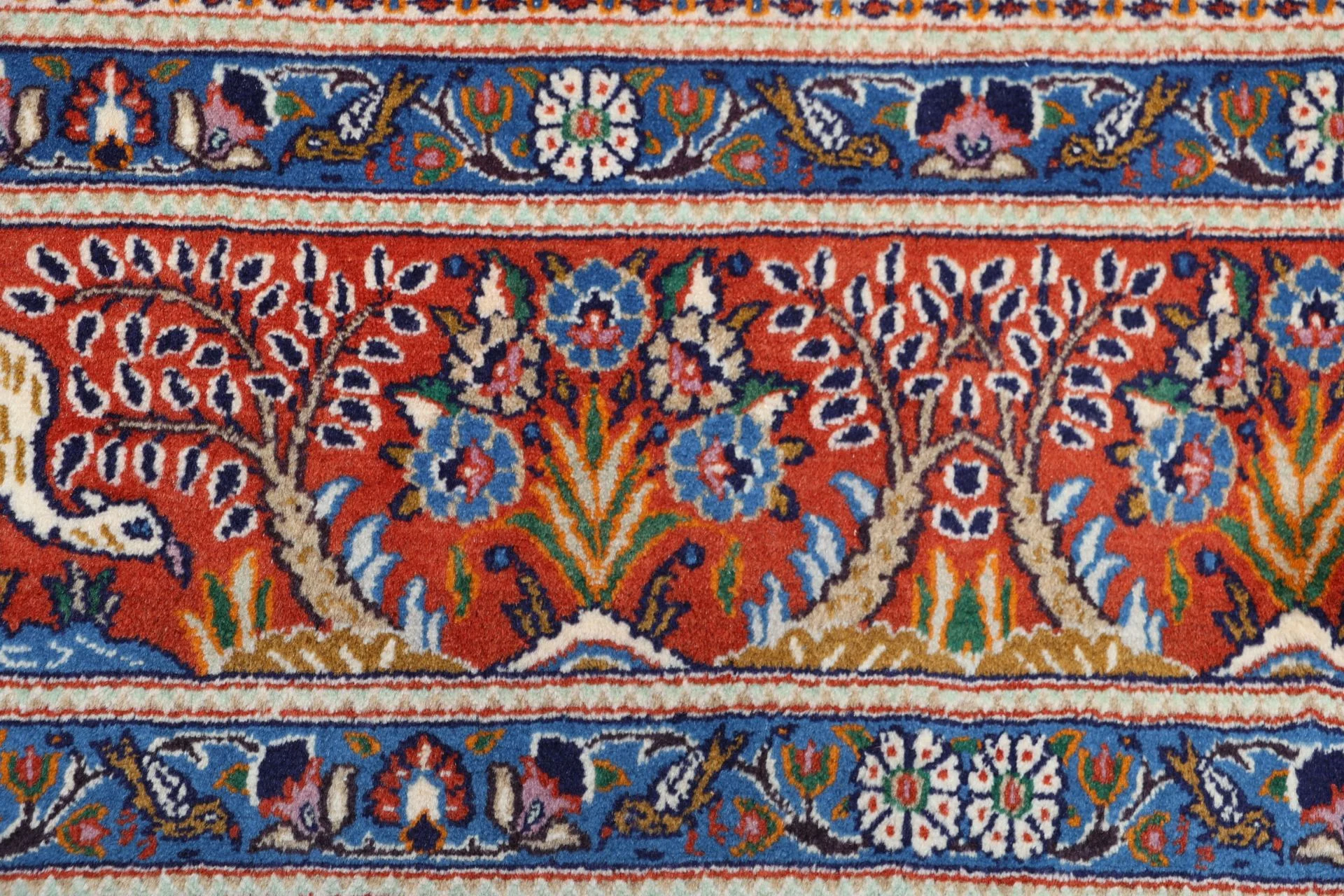 Hand-Knotted Moud Persian Rug, 242 × 350 cm, Wool - Image 8