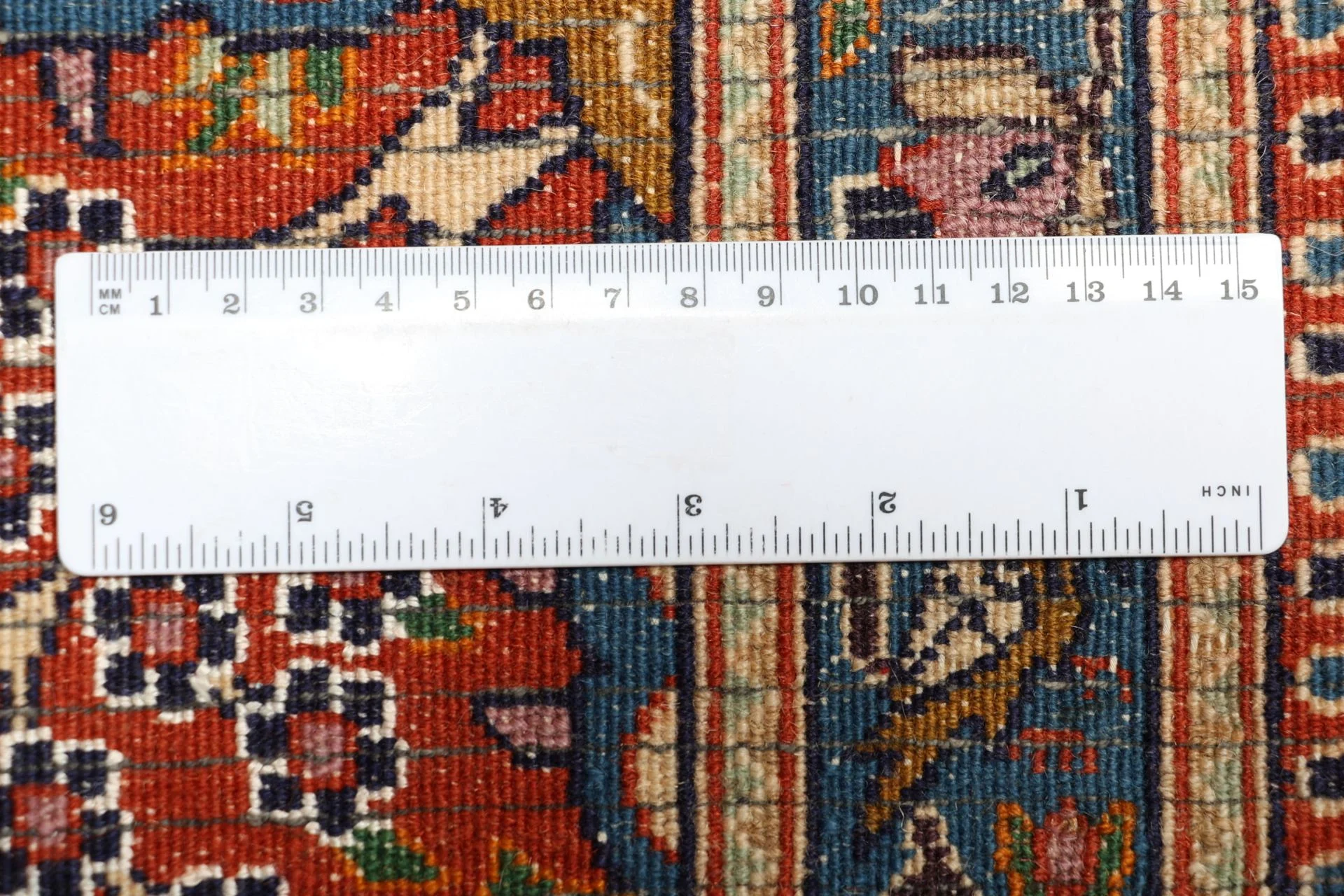 Hand-Knotted Moud Persian Rug, 242 × 350 cm, Wool - Image 11