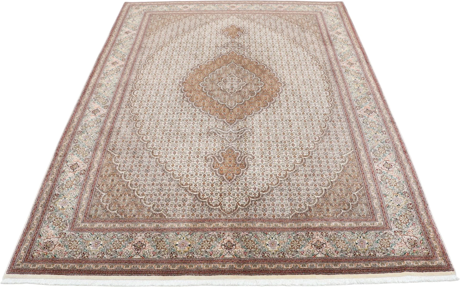 Alternative view of Hand-Knotted Tabriz Persian Rug, 177 × 247 cm, Wool & Silk