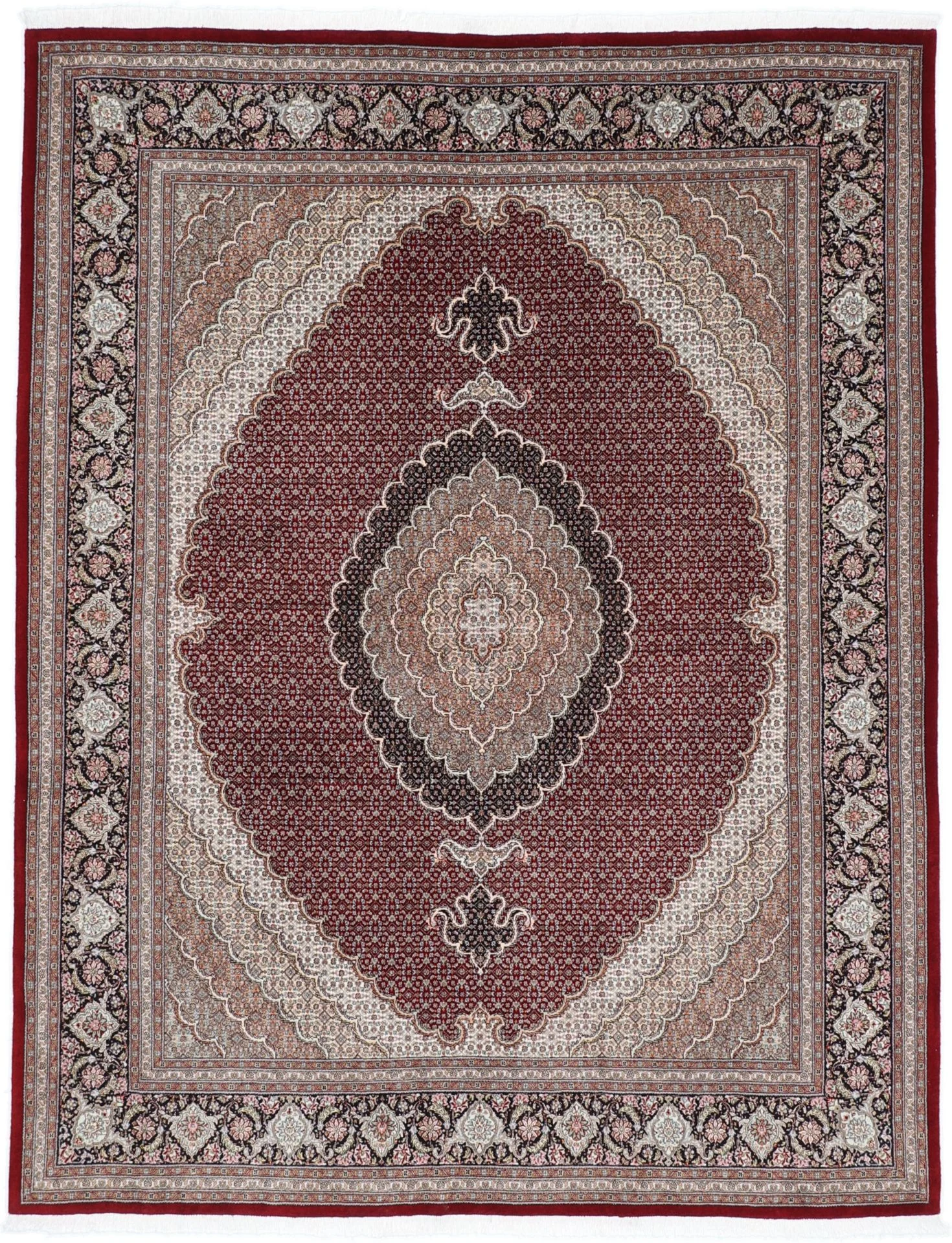 Tabriz Persian Rug 205 × 261 cm in Wool & Silk, hand-knotted