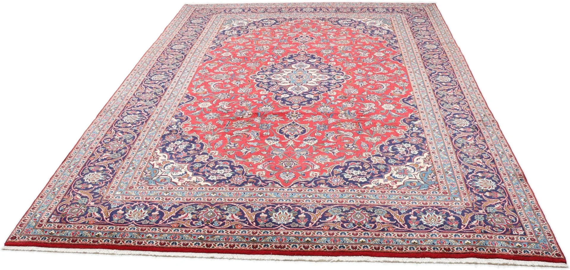 Alternative view of Hand-Knotted Kashan Persian Rug, 245 × 363 cm, Wool