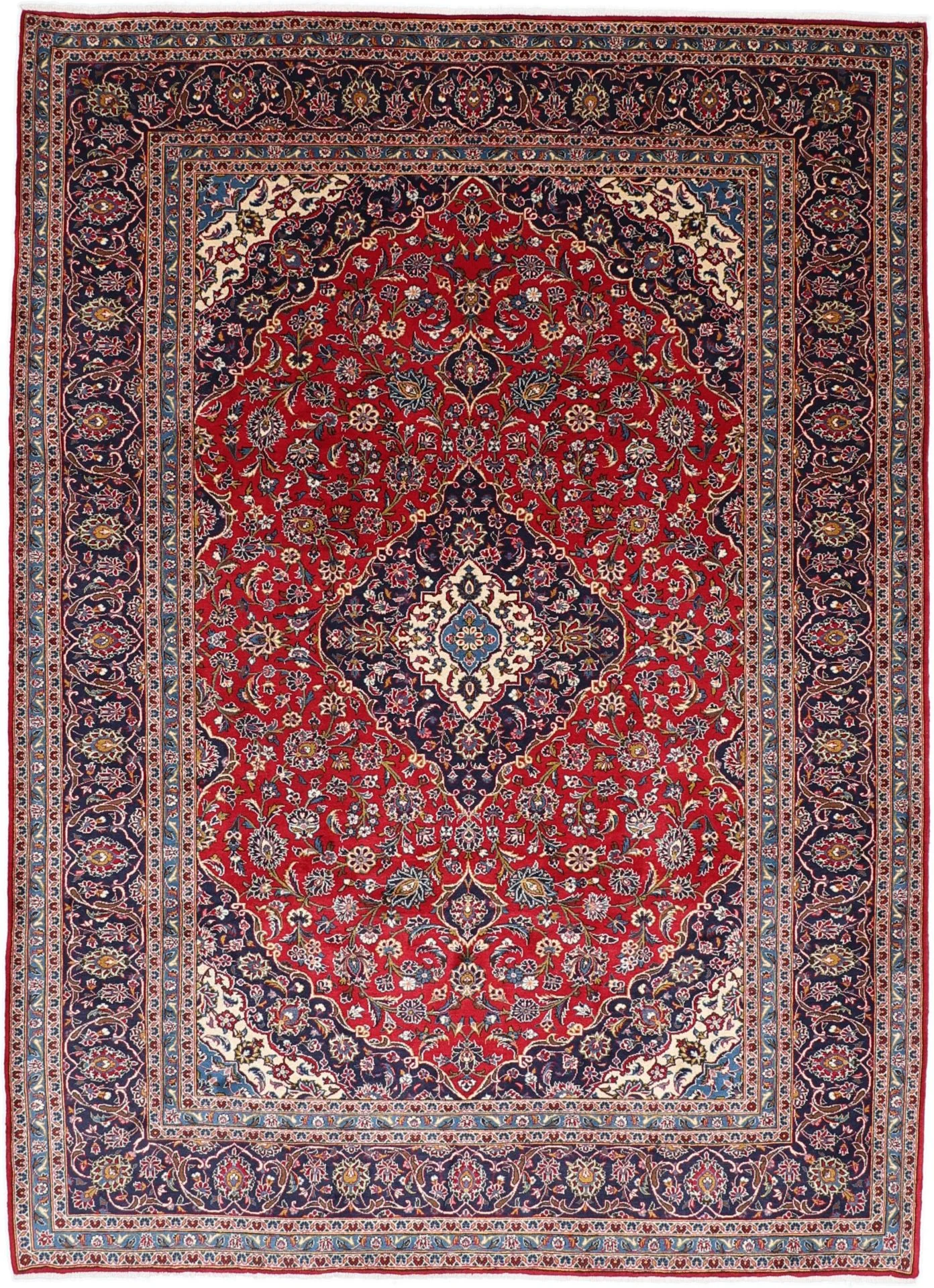 Wool Kashan Persian Rug 250 × 343 cm, hand-knotted