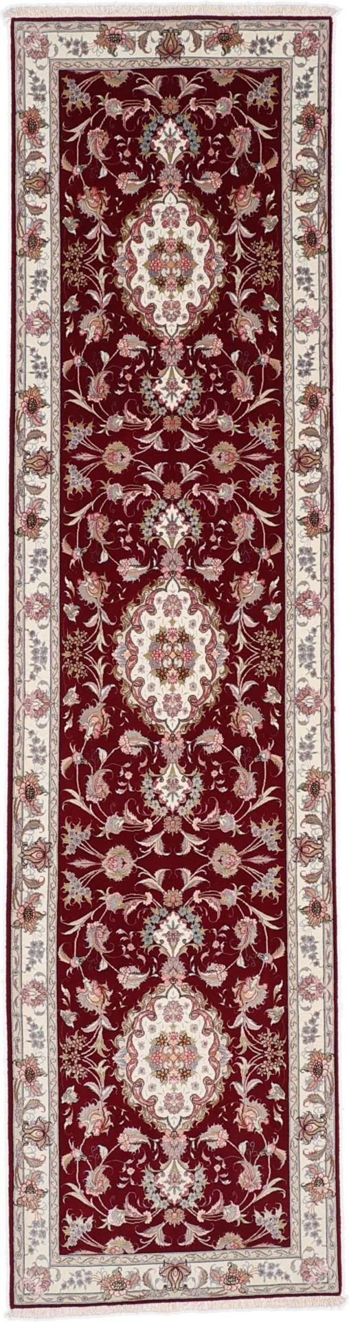 Tabriz Persian Rug 82 × 333 cm in Wool & Silk, hand-knotted