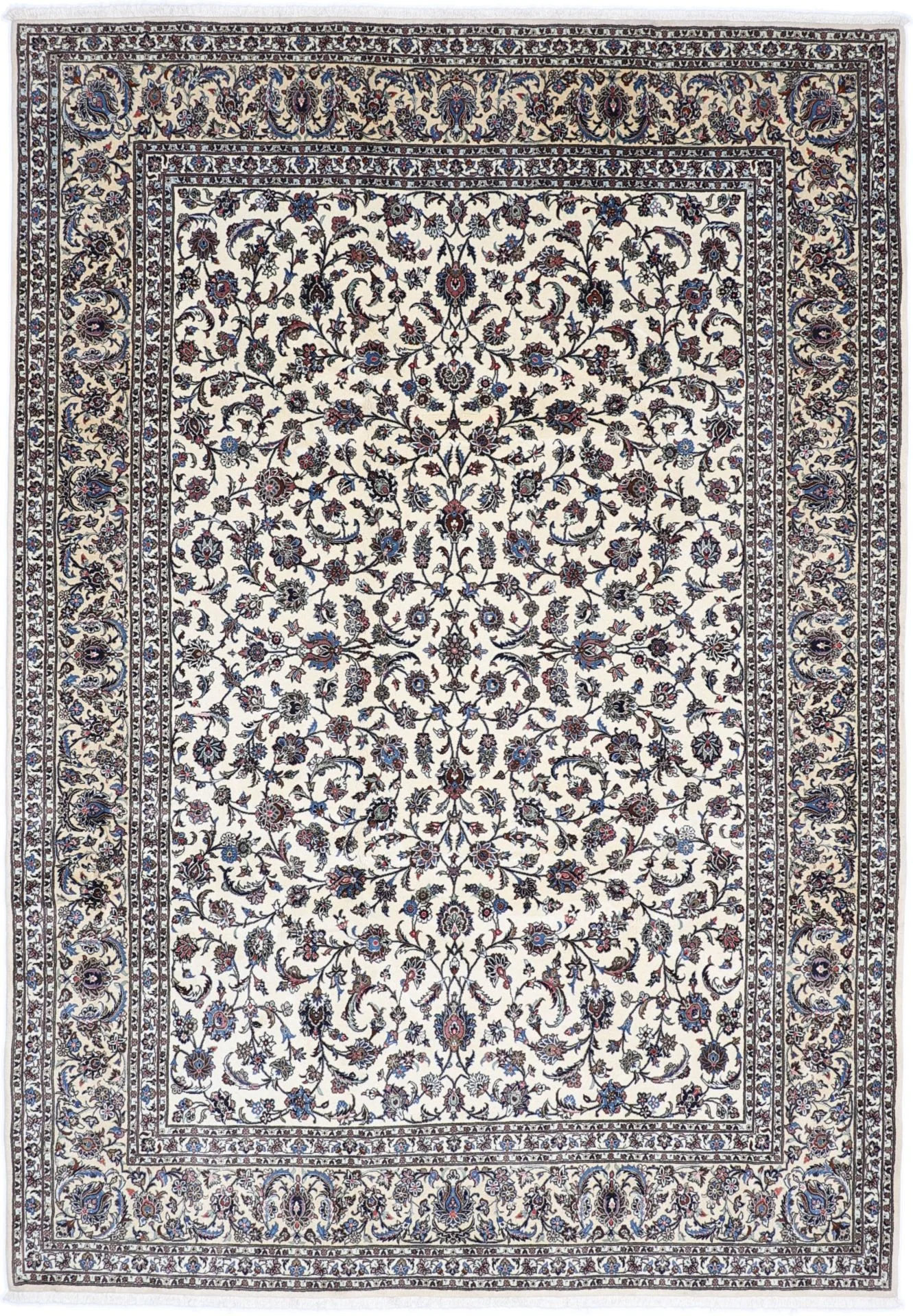 Hand-Knotted Kashan Persian Rug, 250 × 356 cm, Wool & Silk