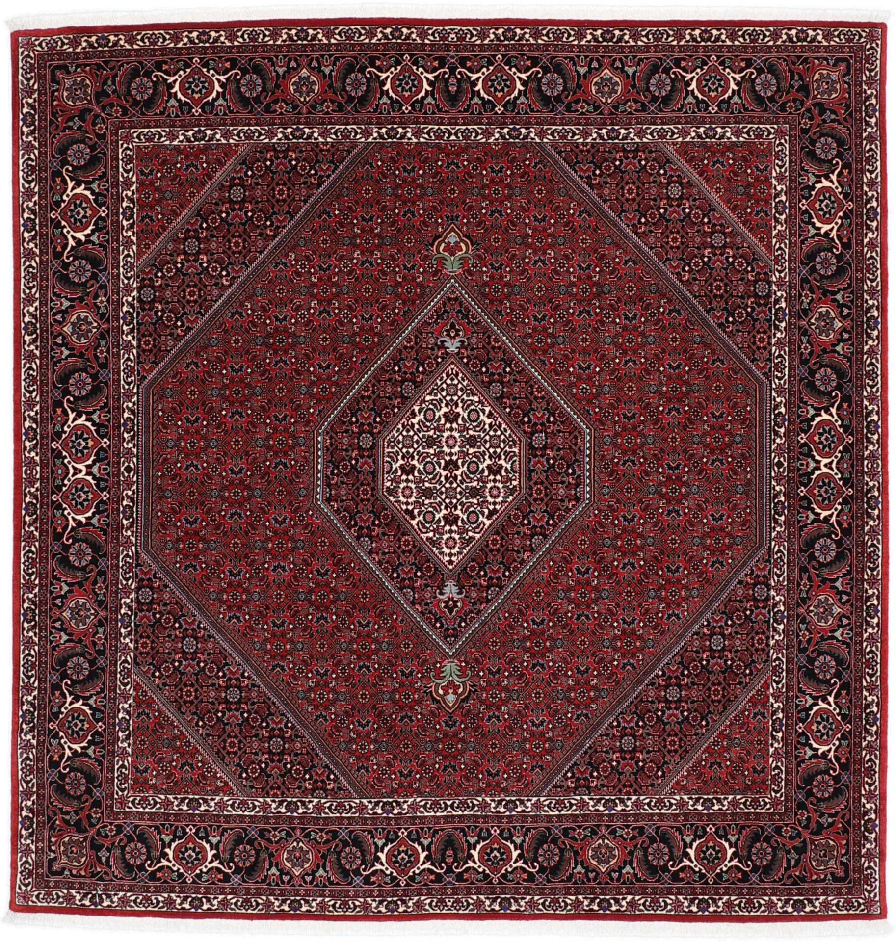 Bijar Persian Rug 206 × 212 cm in Wool & Silk, hand-knotted