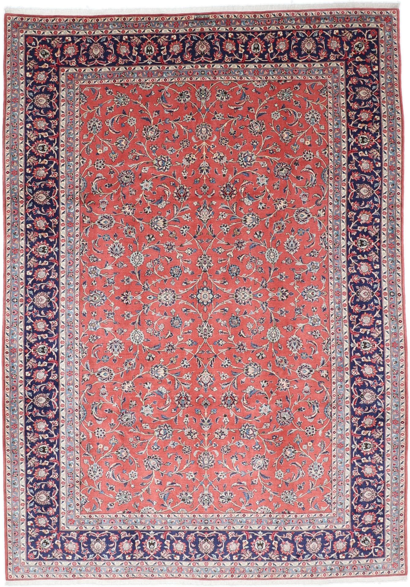 Wool Kashan Persian Rug 252 × 358 cm, hand-knotted