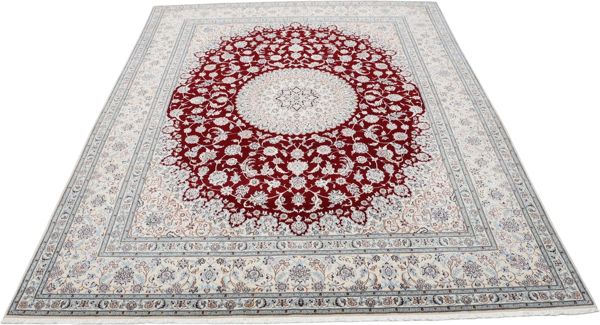 Alternative view of Hand-Knotted Nain Persian Rug, 203 × 260 cm, Wool & Silk