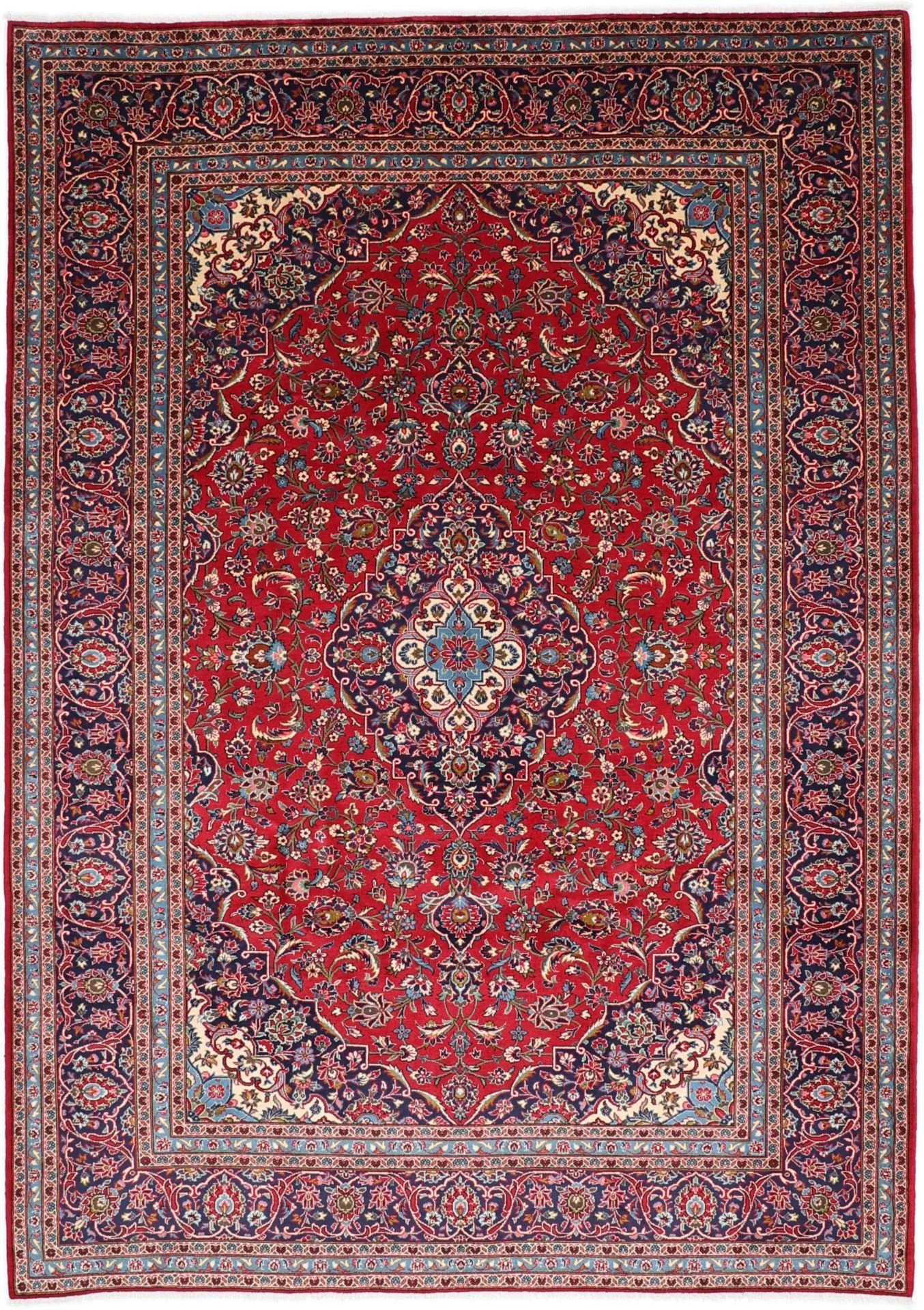 Kashan Persian Rug 250 × 350 cm in Wool, hand-knotted