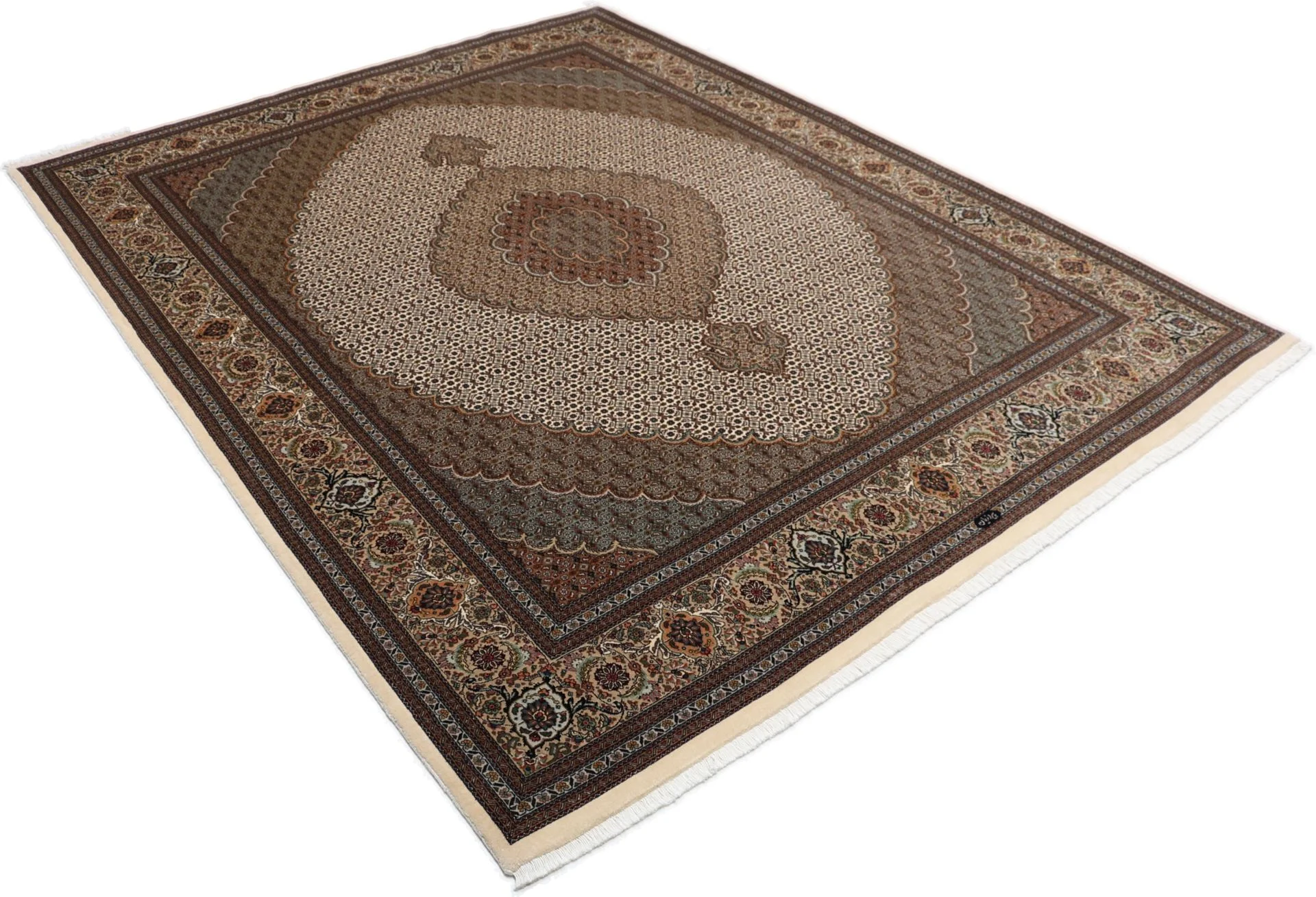 Hand-Knotted Tabriz Persian Rug, 198 × 260 cm, Wool & Silk - Image 4