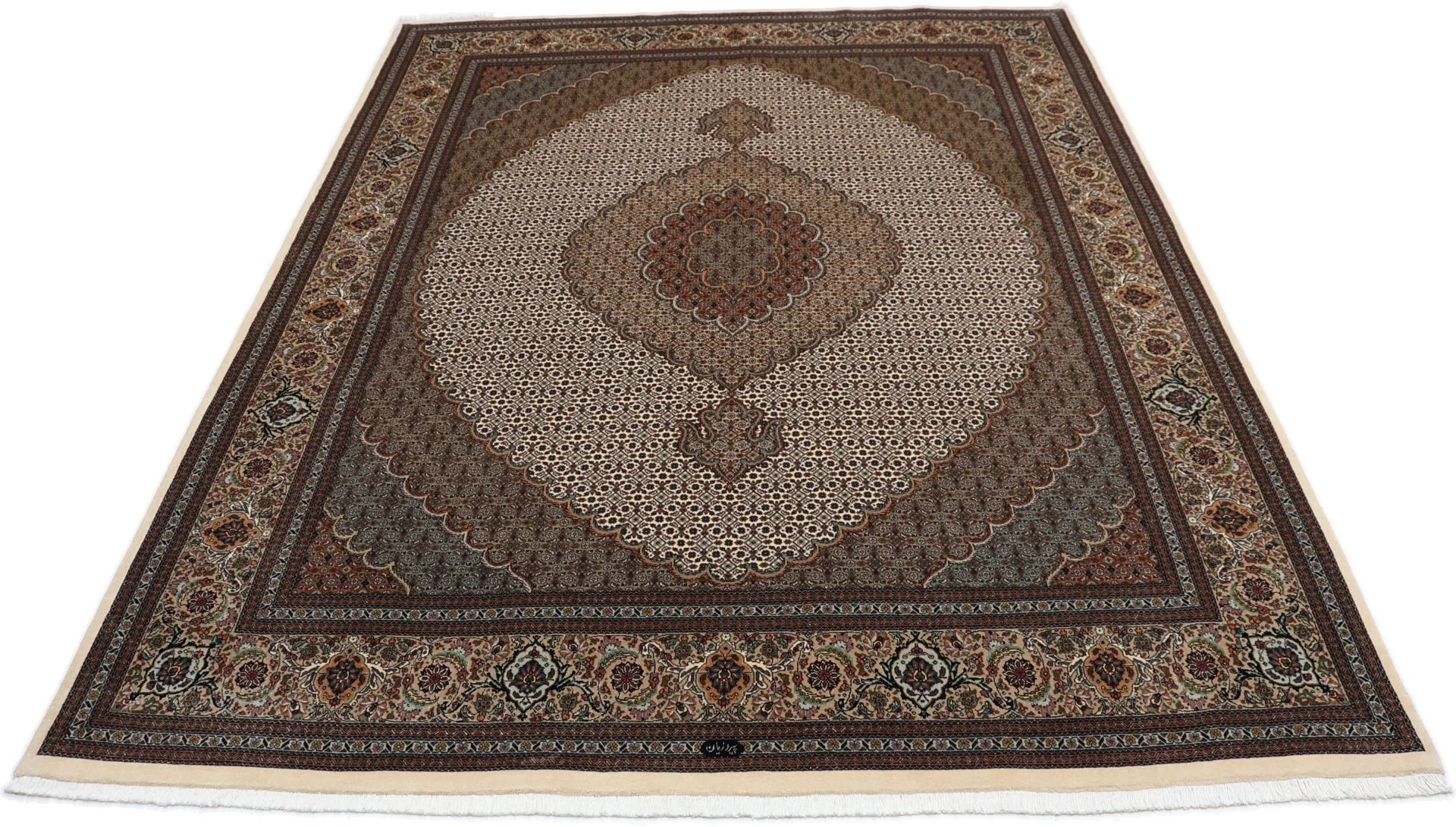 Hand-Knotted Tabriz Persian Rug, 198 × 260 cm, Wool & Silk - Image 8