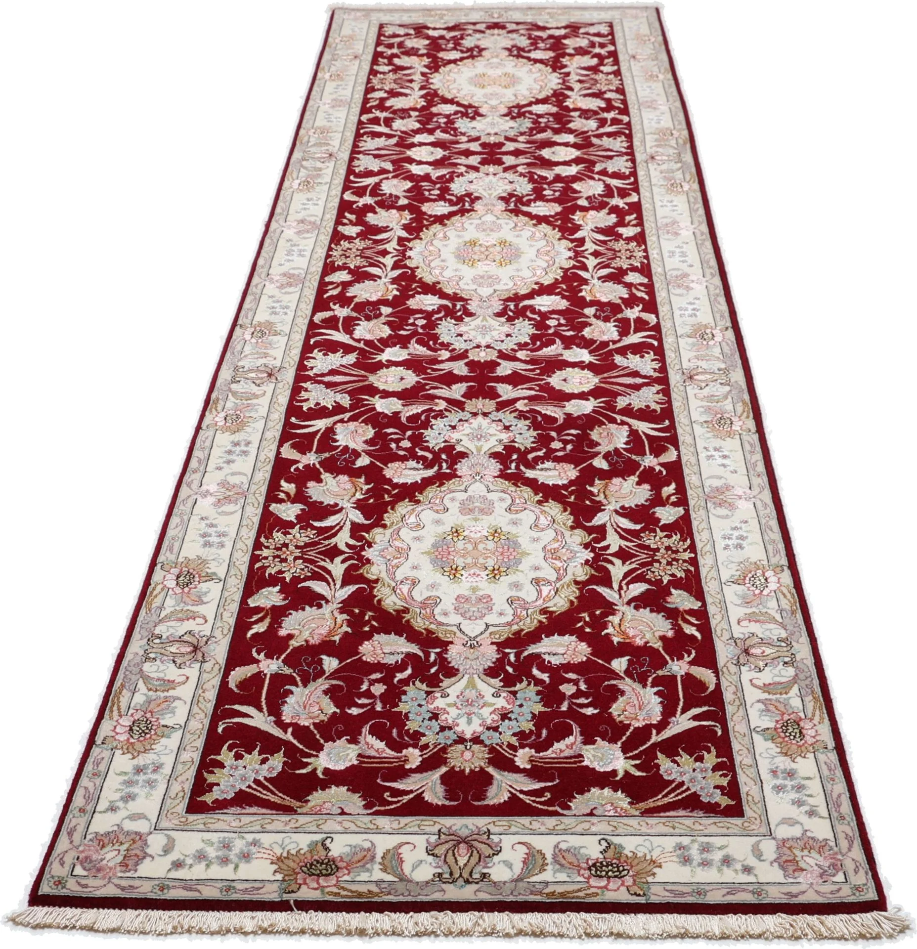 Alternative view of Tabriz Persian Rug 82 × 333 cm in Wool & Silk, hand-knotted
