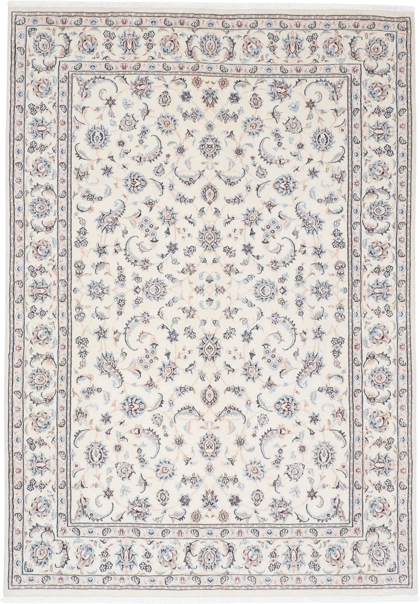 Wool & Silk Nain Persian Rug 170 × 245 cm, hand-knotted
