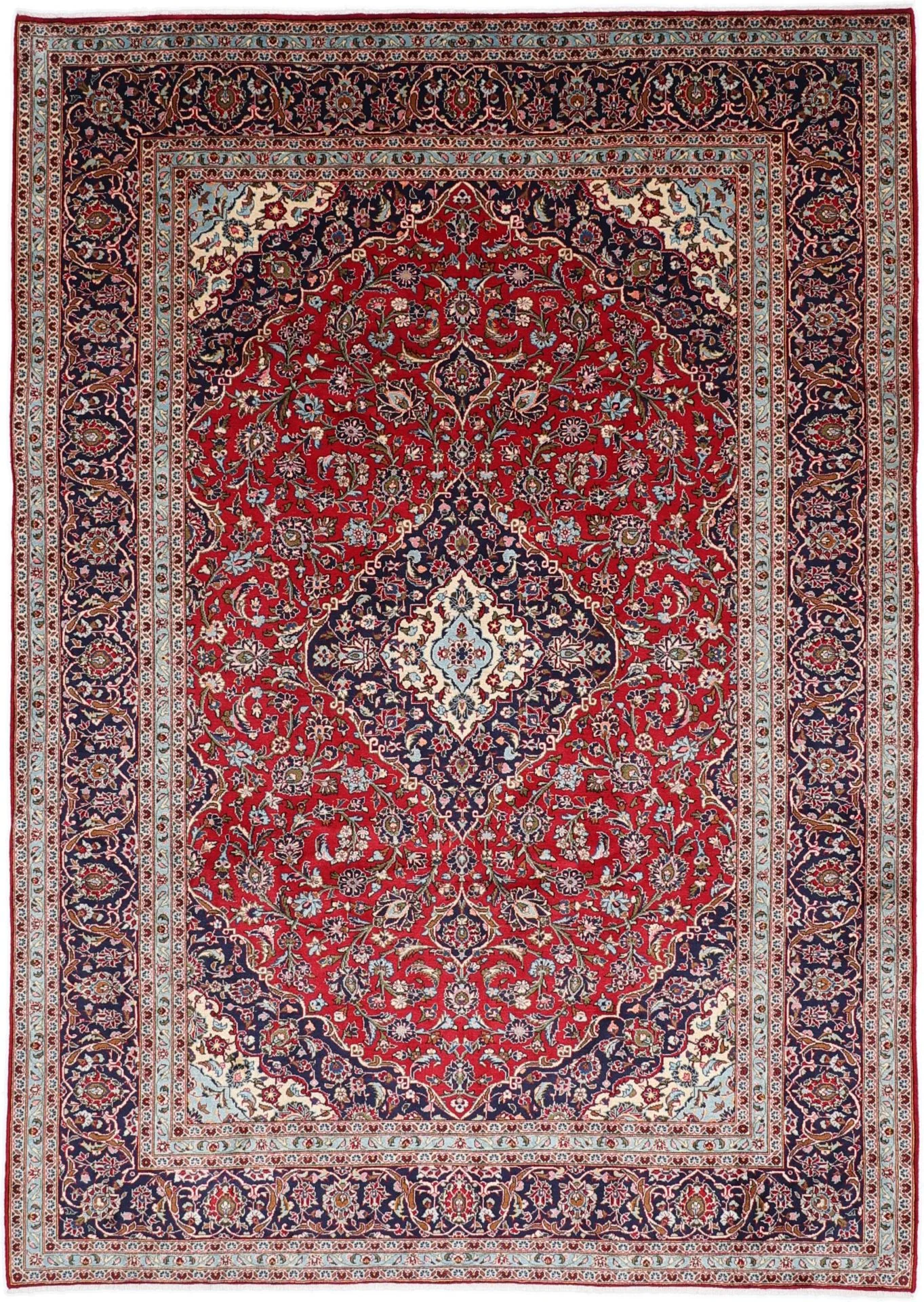 Wool Kashan Persian Rug 245 × 345 cm, hand-knotted