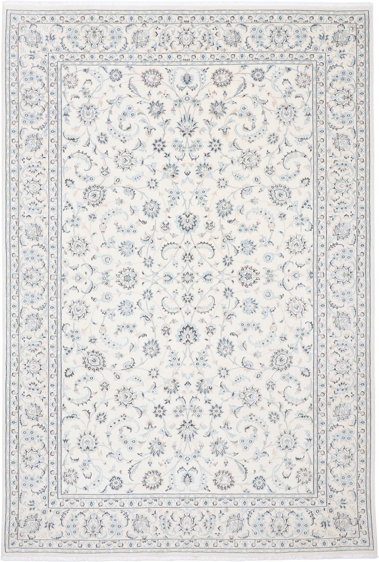 Wool & Silk Nain Persian Rug 200 × 295 cm, hand-knotted