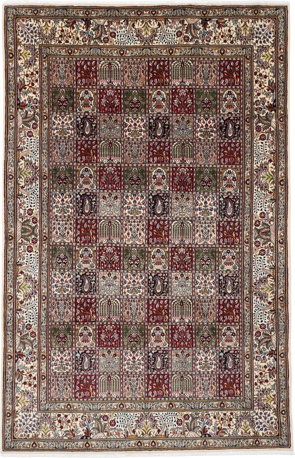 Hand-Knotted Moud Persian Rug, 197 × 306 cm, Wool