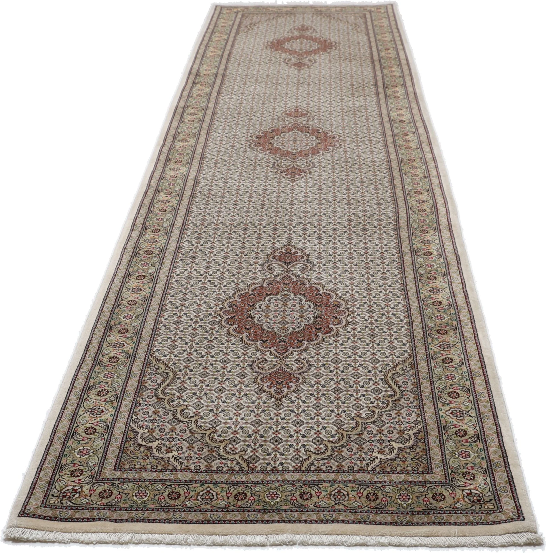 Alternative view of Tabriz Persian Rug 88 × 354 cm in Wool, hand-knotted