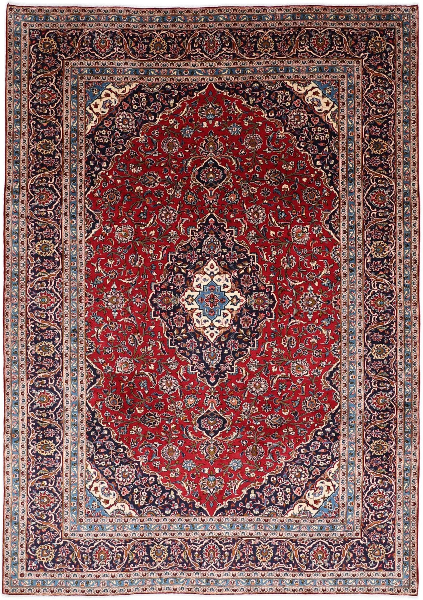 Wool Kashan Persian Rug 245 × 350 cm, hand-knotted