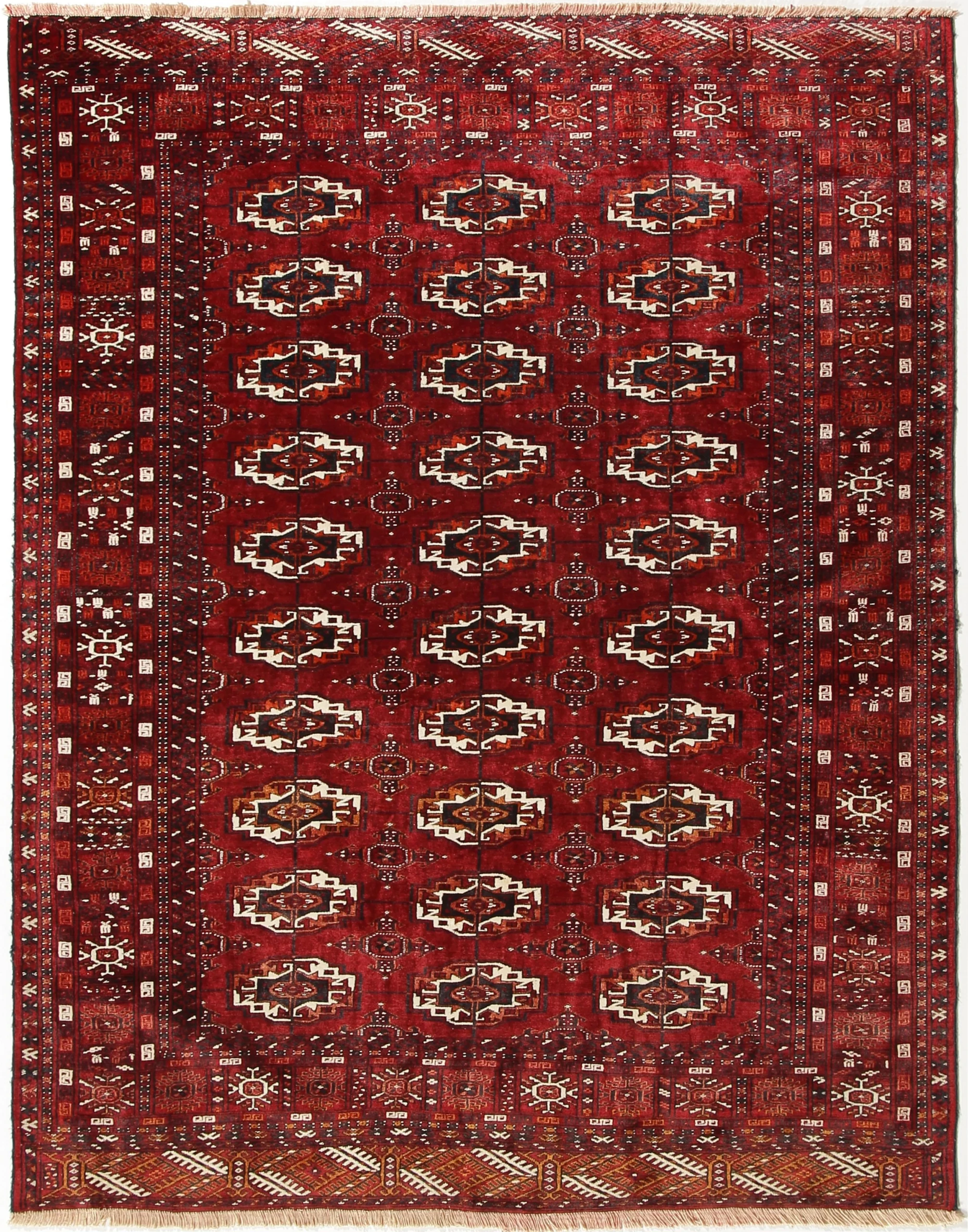 Hand-Knotted Turkmen Persian Rug, 120 × 163 cm, Wool