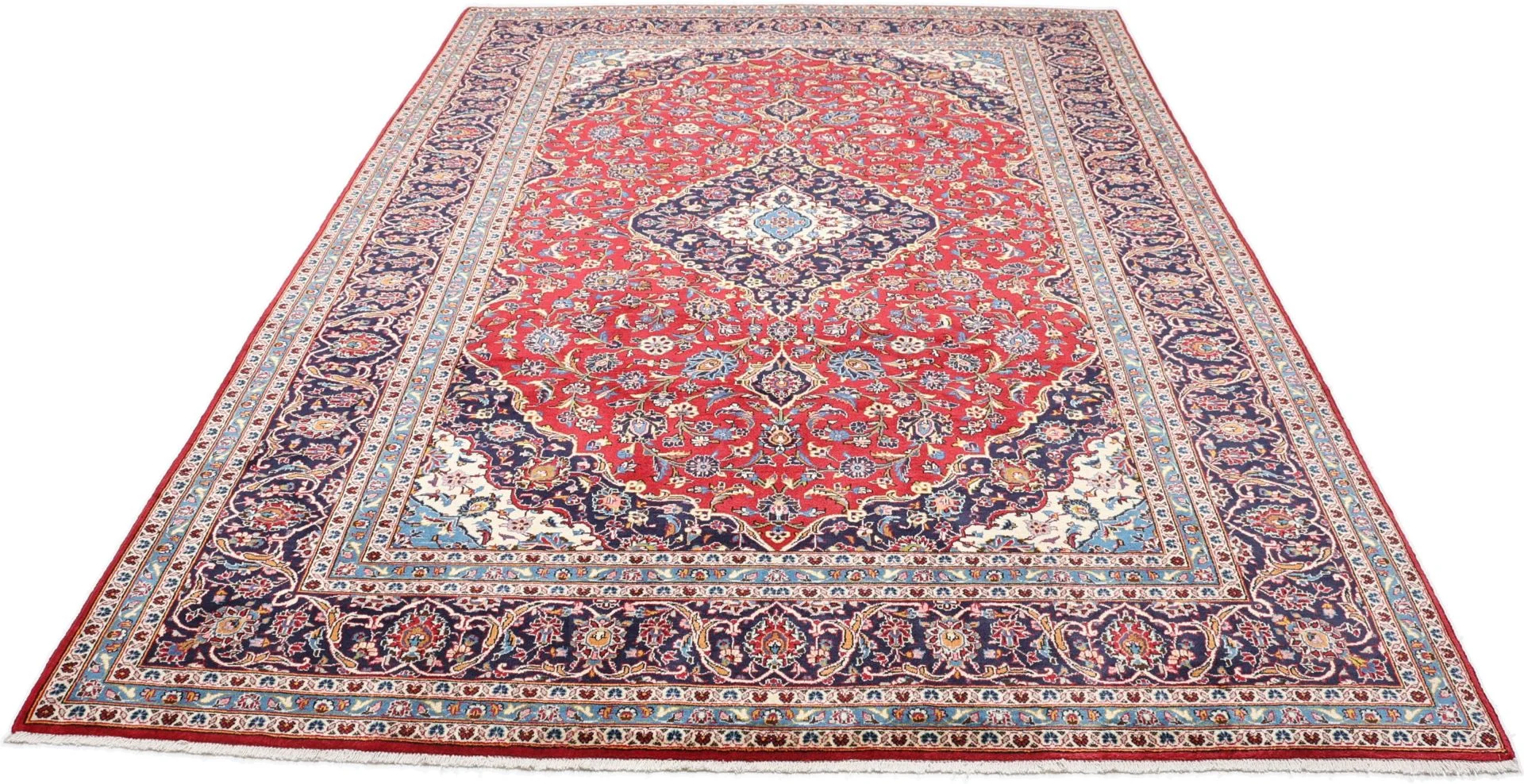 Alternative view of Kashan Persian Rug 245 × 345 cm in Wool, hand-knotted