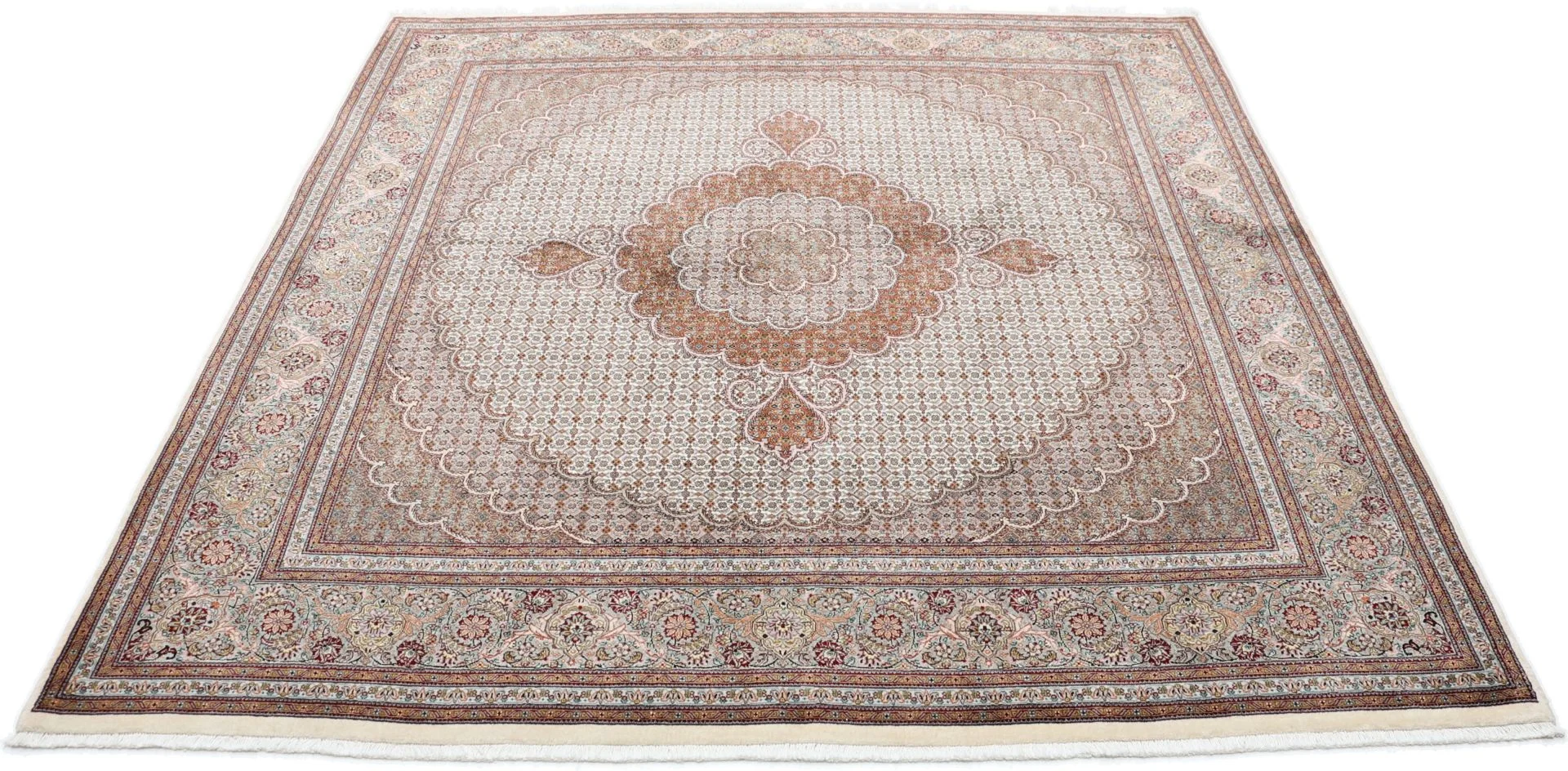 Alternative view of Hand-Knotted Tabriz Persian Rug, 203 × 210 cm, Wool & Silk