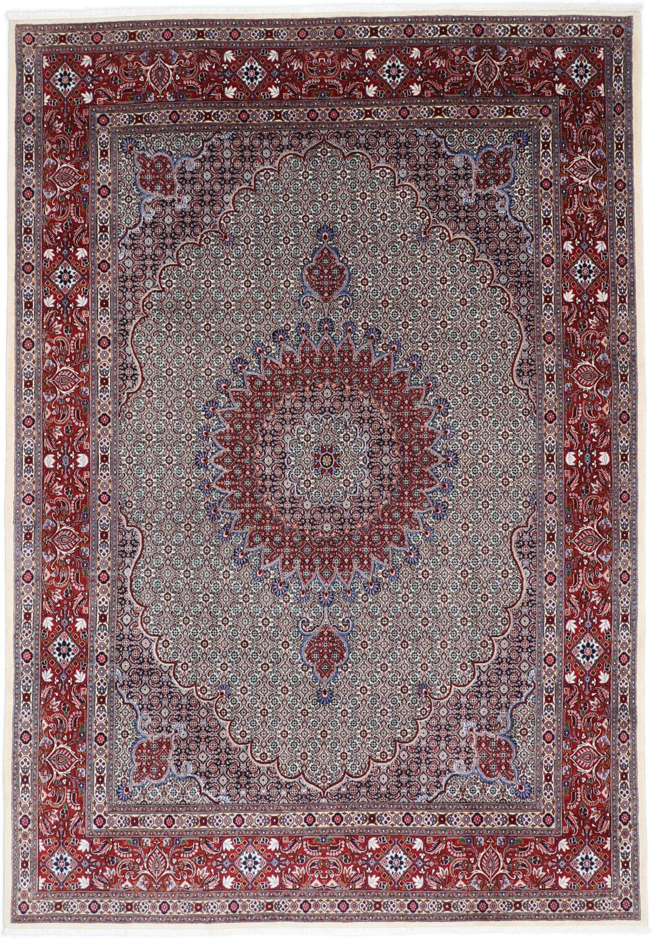 Hand-Knotted Moud Persian Rug, 247 × 355 cm, Wool