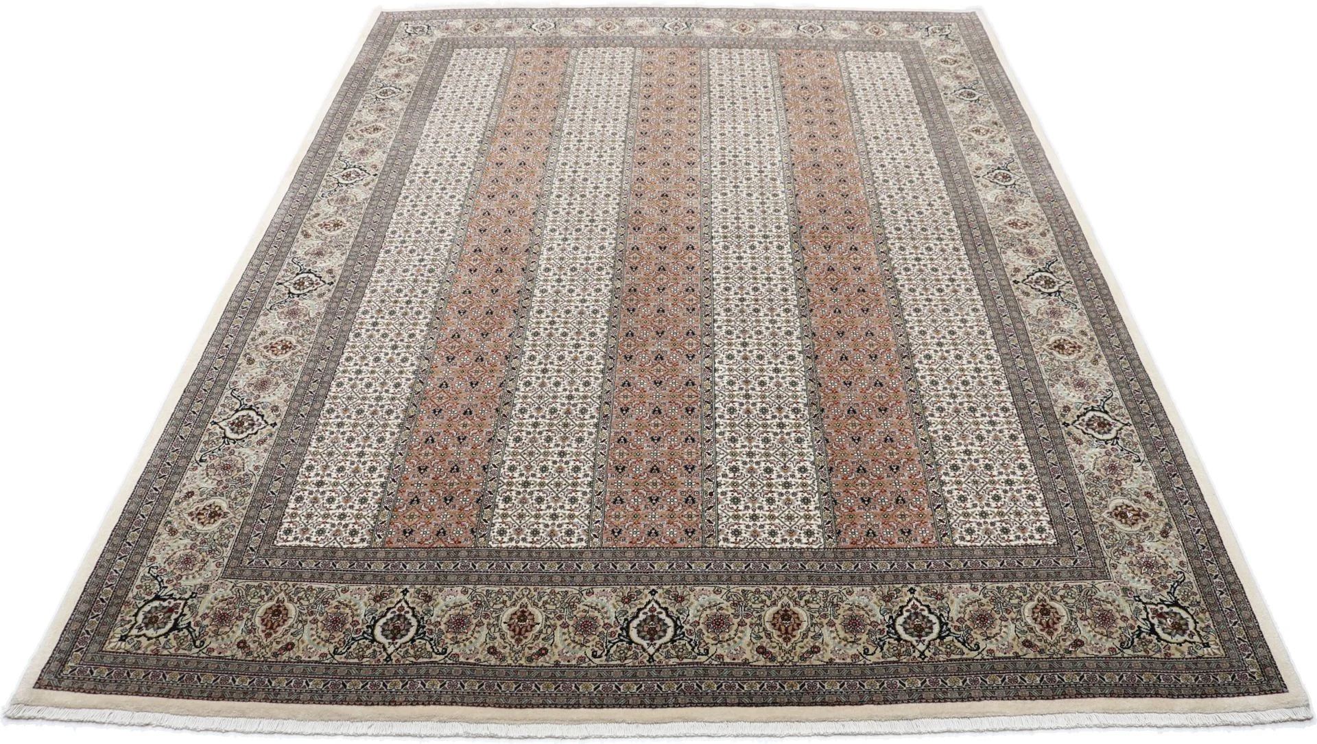 Alternative view of Wool & Silk Tabriz Persian Rug 202 × 265 cm, hand-knotted