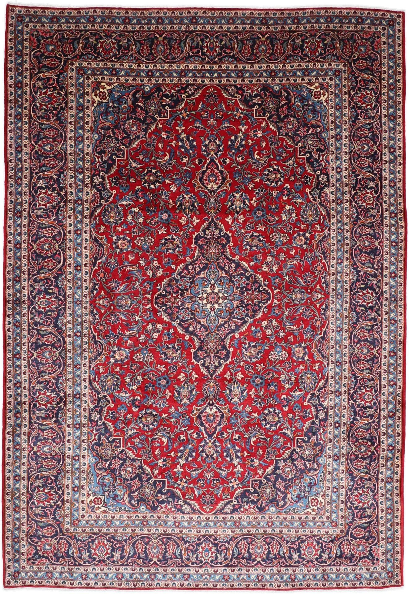 Wool Kashan Persian Rug 260 × 370 cm, hand-knotted