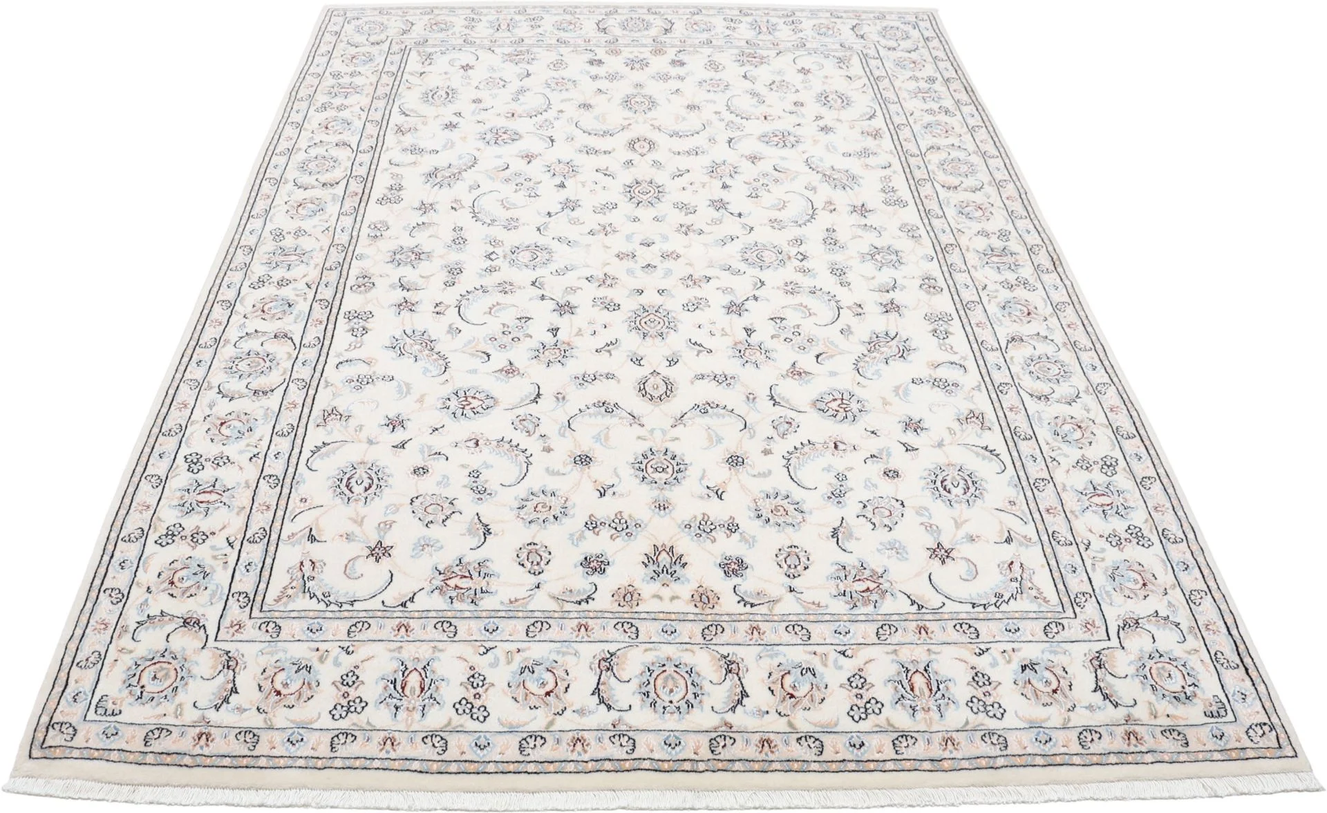Alternative view of Wool & Silk Nain Persian Rug 170 × 245 cm, hand-knotted