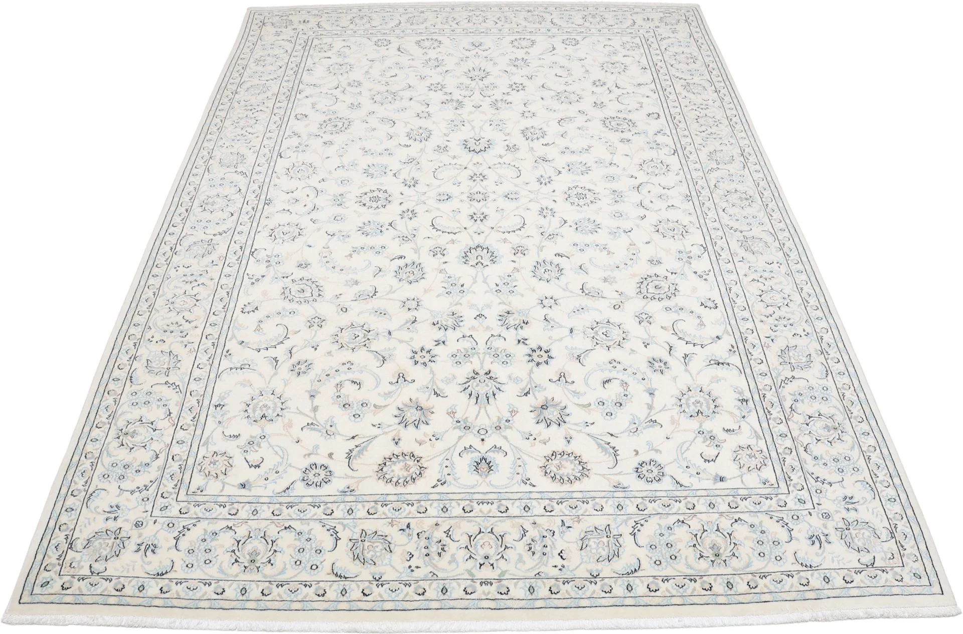 Alternative view of Wool & Silk Nain Persian Rug 200 × 295 cm, hand-knotted