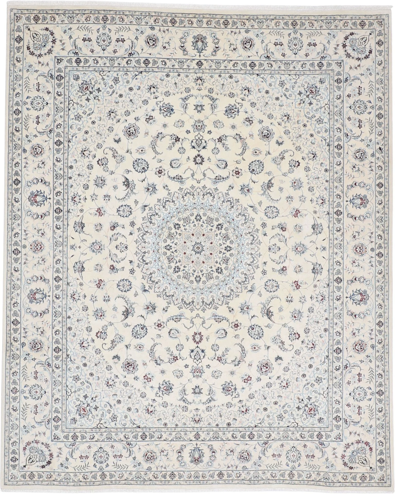 Wool & Silk Nain Persian Rug 200 × 249 cm, hand-knotted