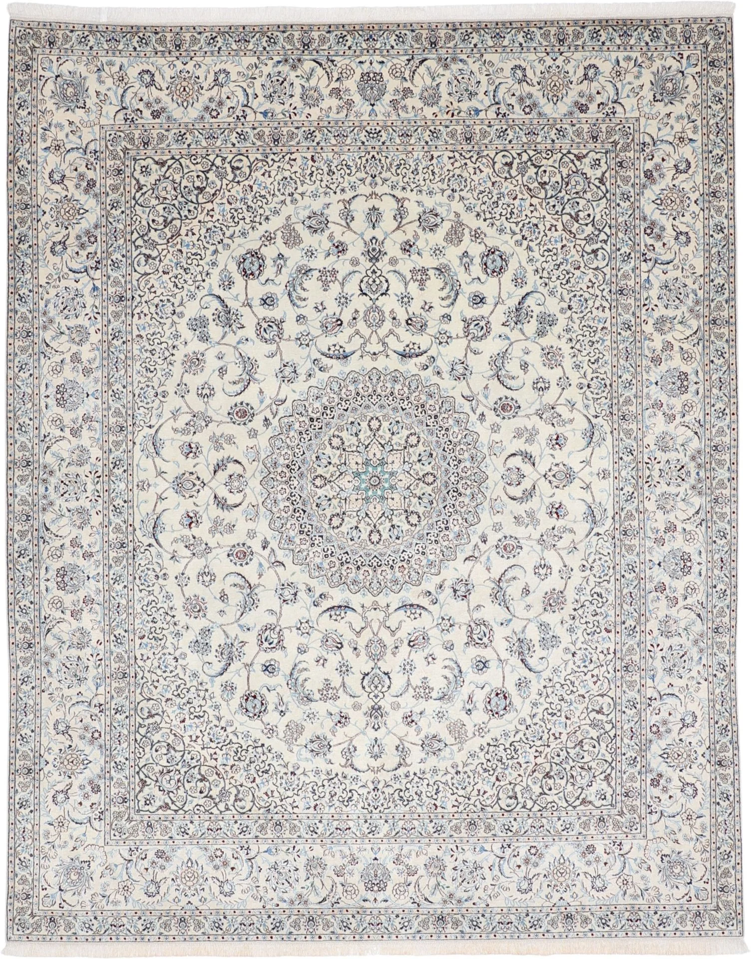 Wool & Silk Nain Persian Rug 203 × 255 cm, hand-knotted