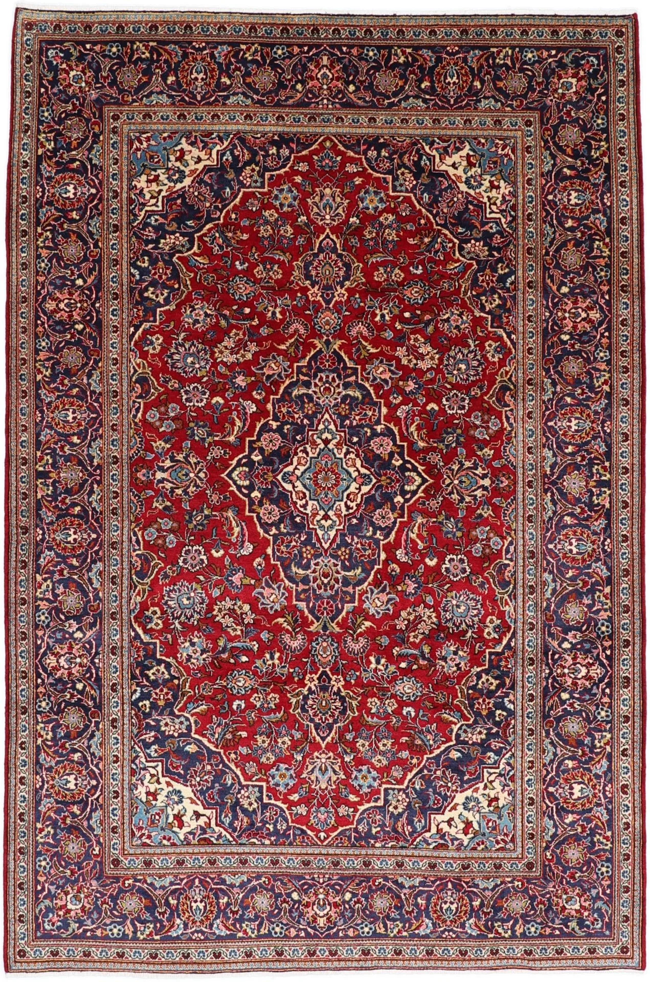 Wool Kashan Persian Rug 200 × 300 cm, hand-knotted