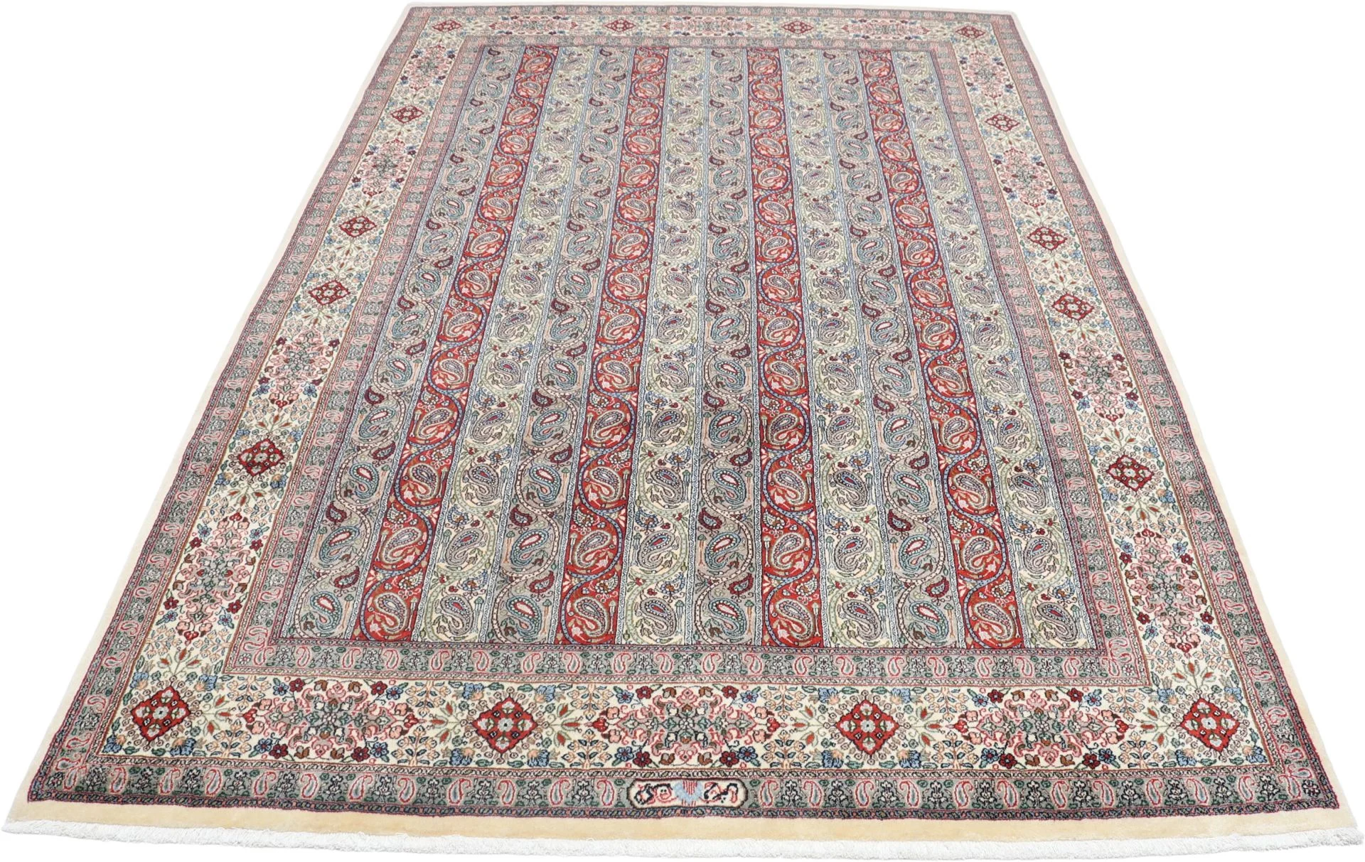 Alternative view of Wool & Silk Moud Persian Rug 202 × 295 cm, hand-knotted