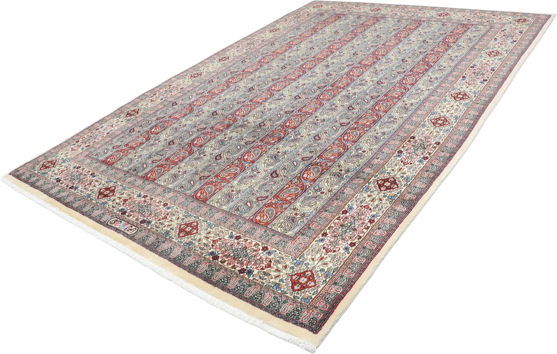 Wool & Silk Moud Persian Rug 202 × 295 cm, hand-knotted - Image 3