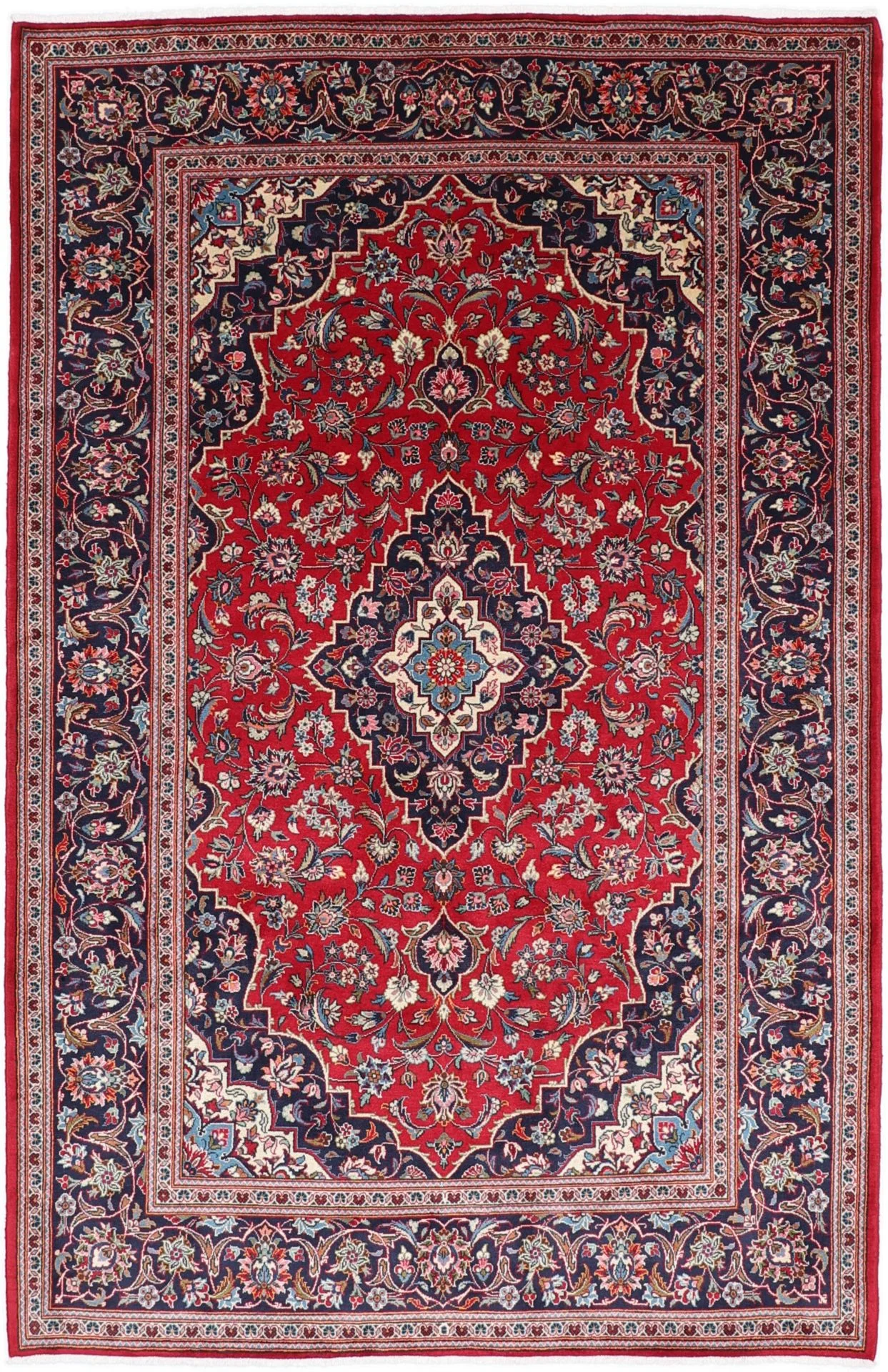 Hand-Knotted Kashan Persian Rug, 200 × 300 cm, Wool