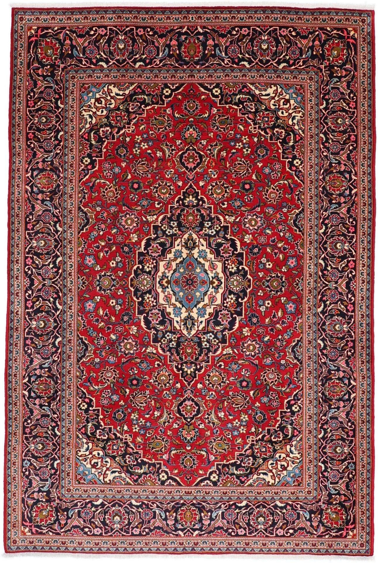 Wool Kashan Persian Rug 200 × 300 cm, hand-knotted
