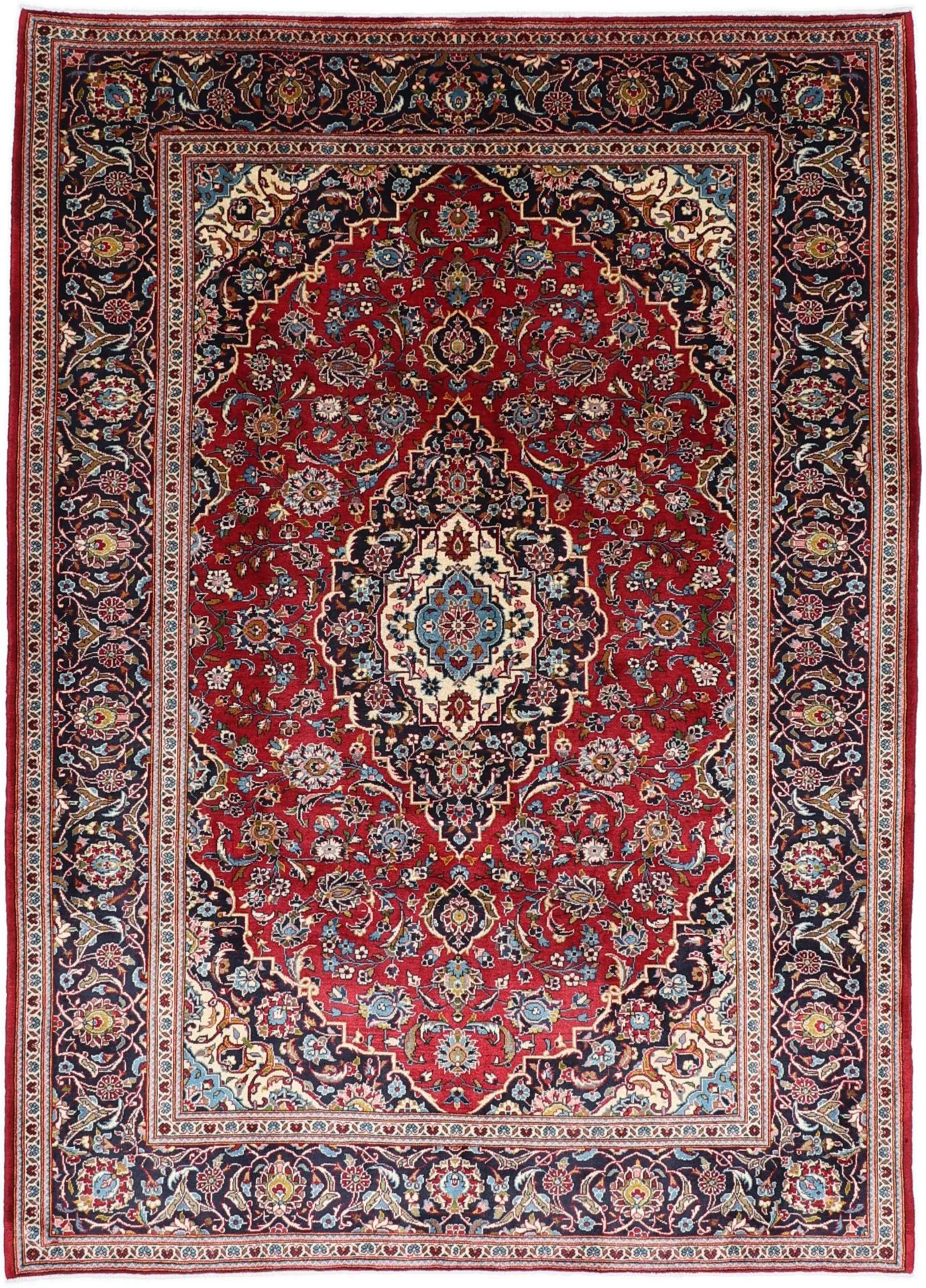 Hand-Knotted Kashan Persian Rug, 211 × 292 cm, Wool