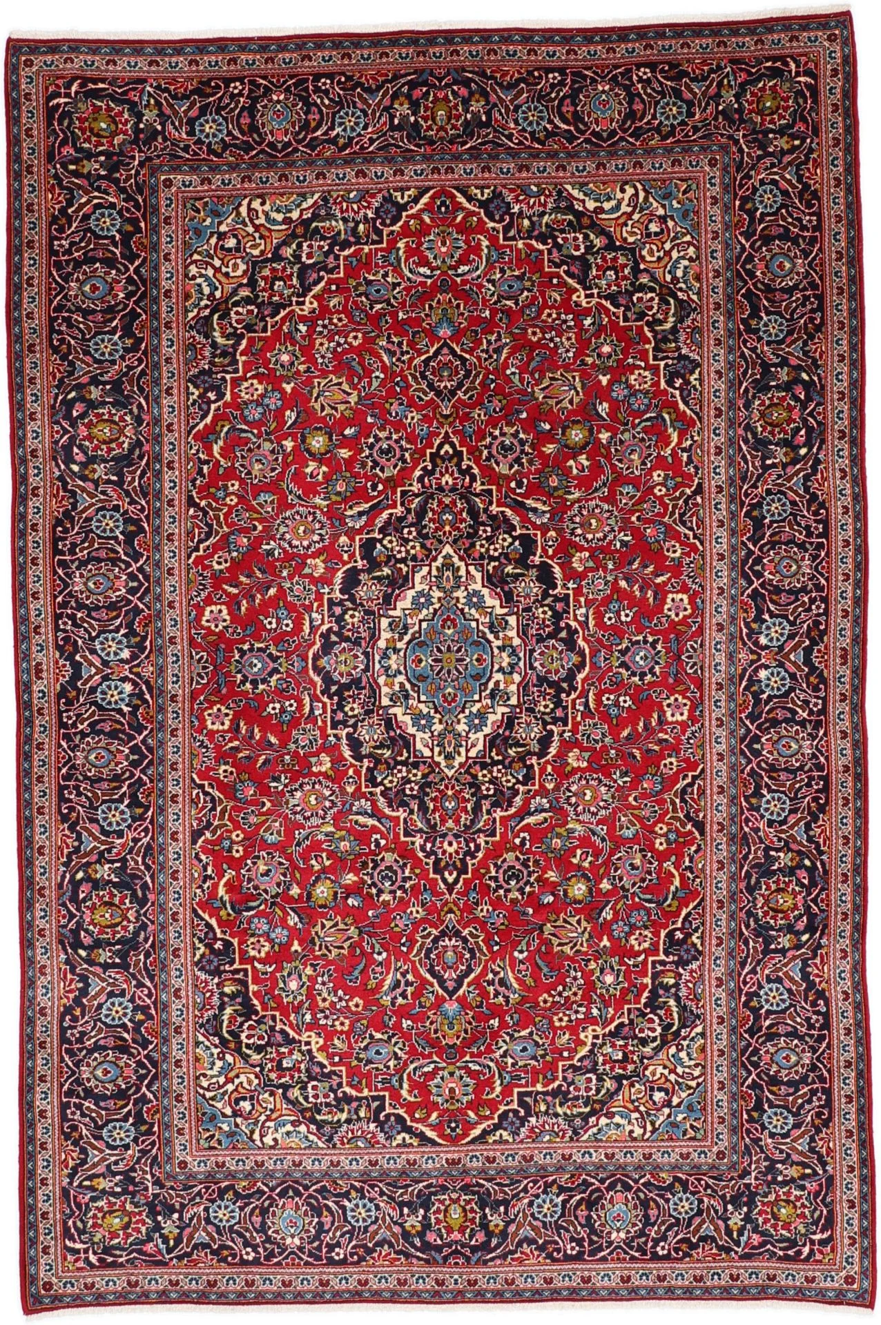Kashan Persian Rug 202 × 304 cm in Wool, hand-knotted